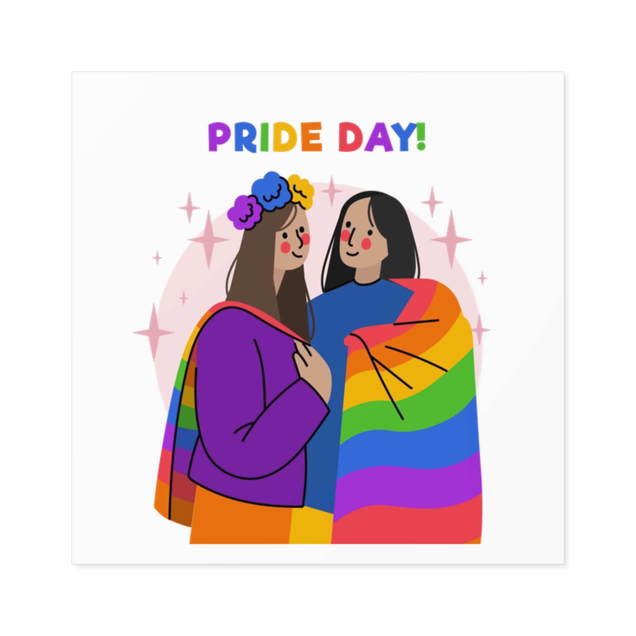 Hand Drawn Pride Day Illustration Laminate Stickers Square - Image 9