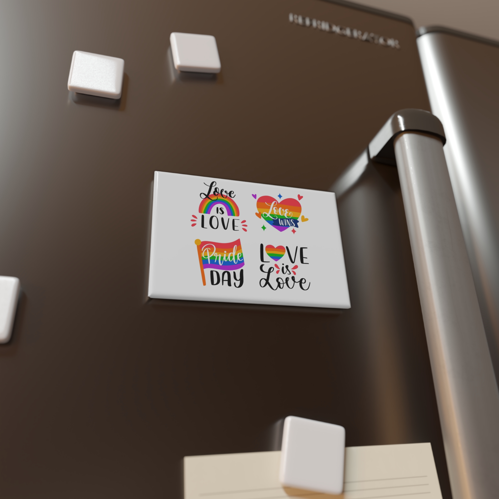 Hand Drawn Pride Day Label Collection Button Magnet Rectangle 1 And 10 Pcs - Image 8