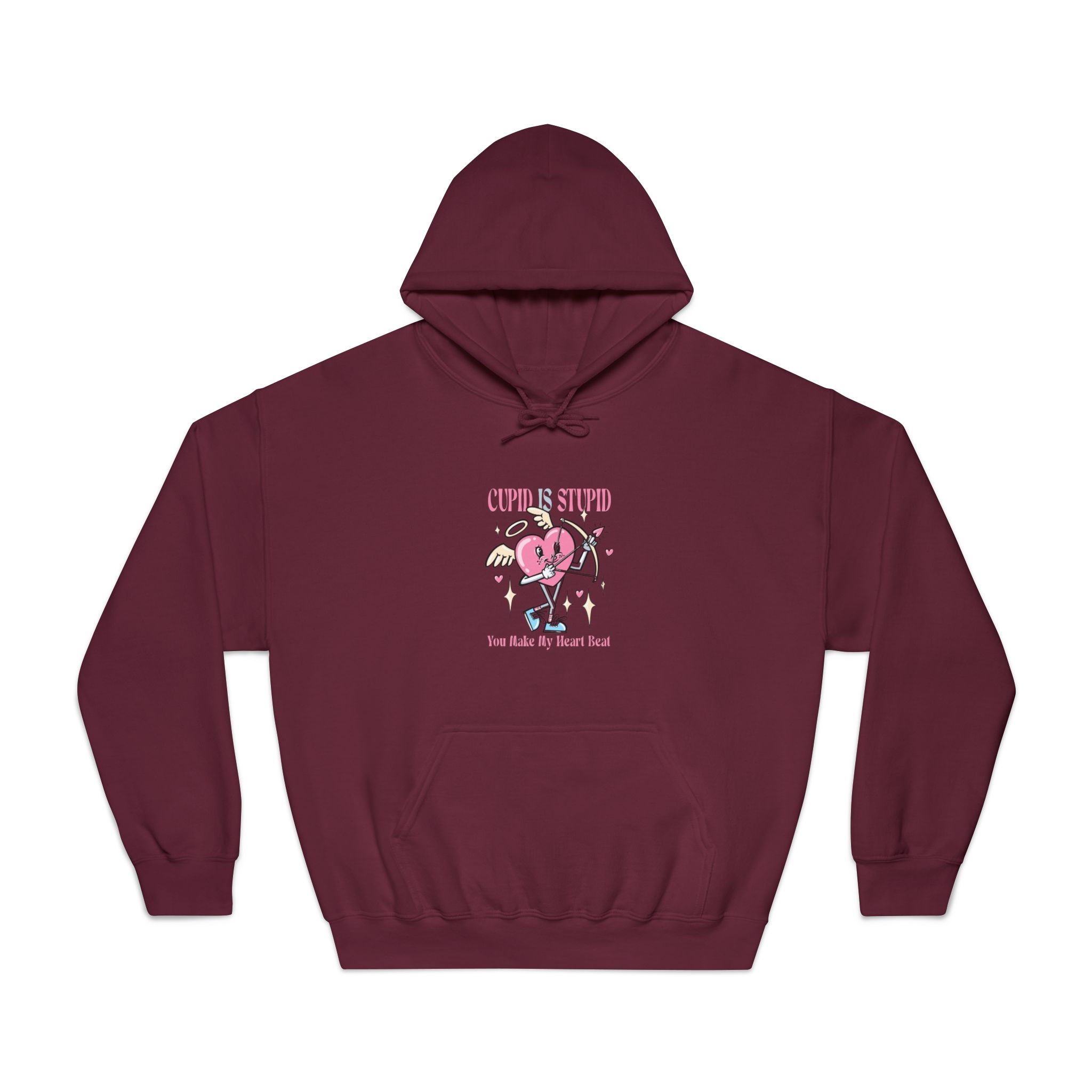 Love Cupid Holding Bow Tshirt Design Unisex Dryblend Hooded Sweatshirt - Image 17
