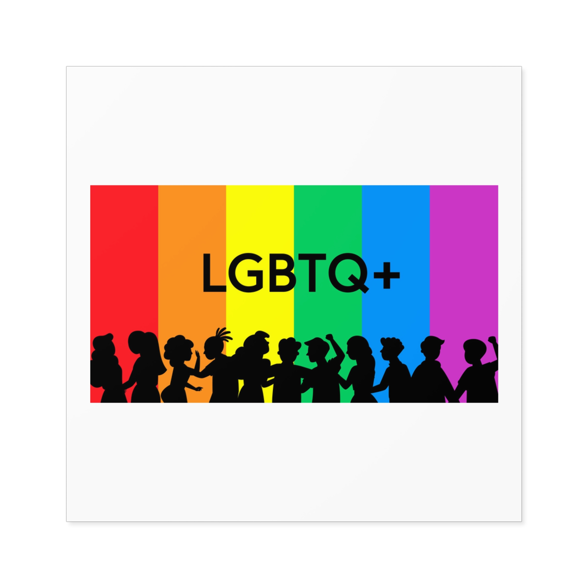 Rainbow Lgbt Lgbtqia Pride Flag Sign Flat Icon Laminate Stickers Square - Image 17