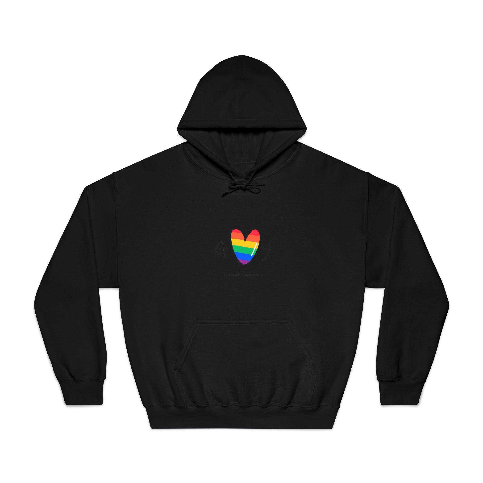Love Letter Pride Rainbow Lettering Text Writing Pattern Freedom Love Heart Homo Colors Flag Parade Unisex Dryblend Hooded Sweatshirt - Image 9
