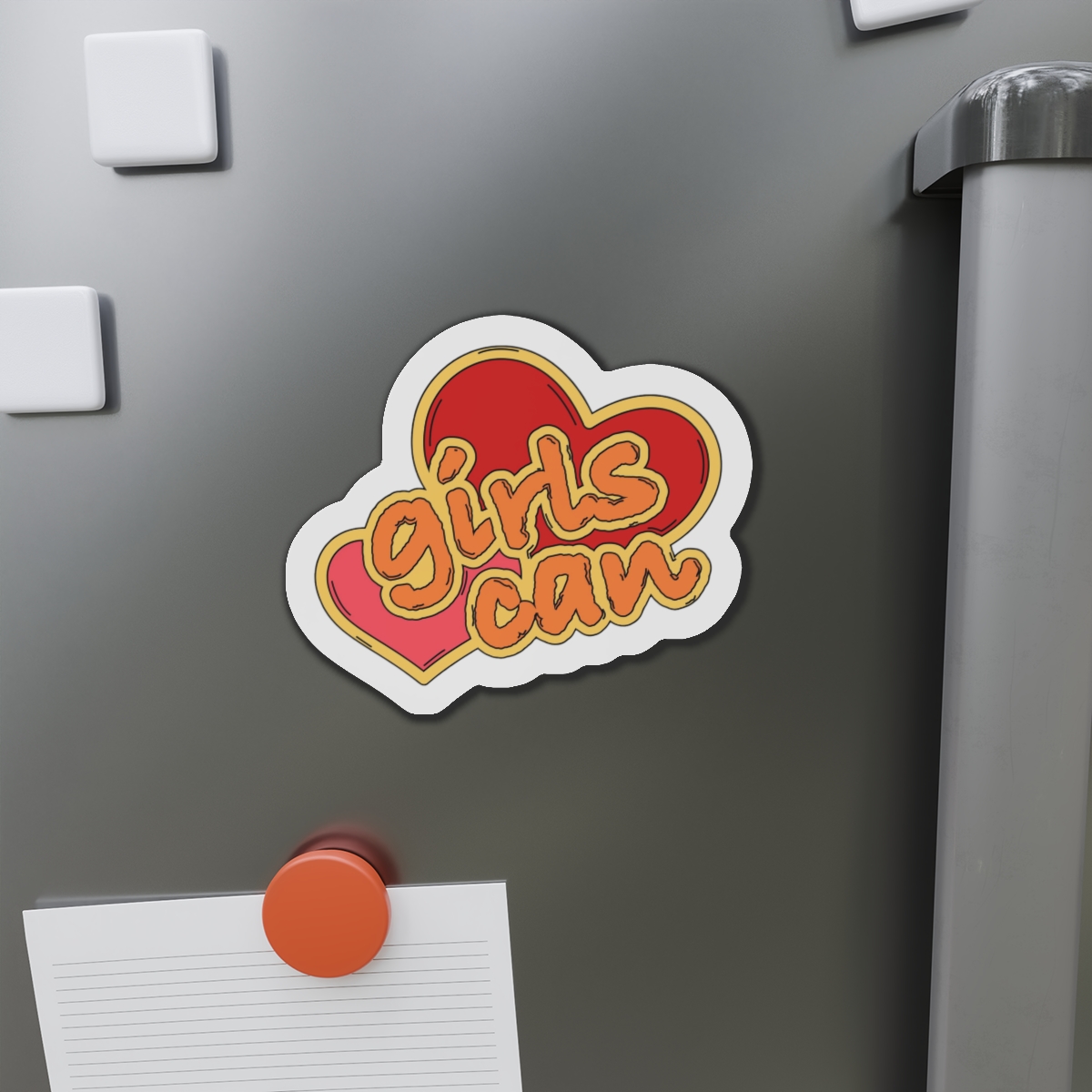 Girls Can Heart Sticker Vector Die Cut Magnets - Image 14
