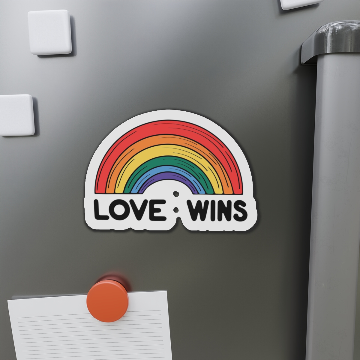 Love Wins Rainbow Pride Illustration Die Cut Magnets - Image 14