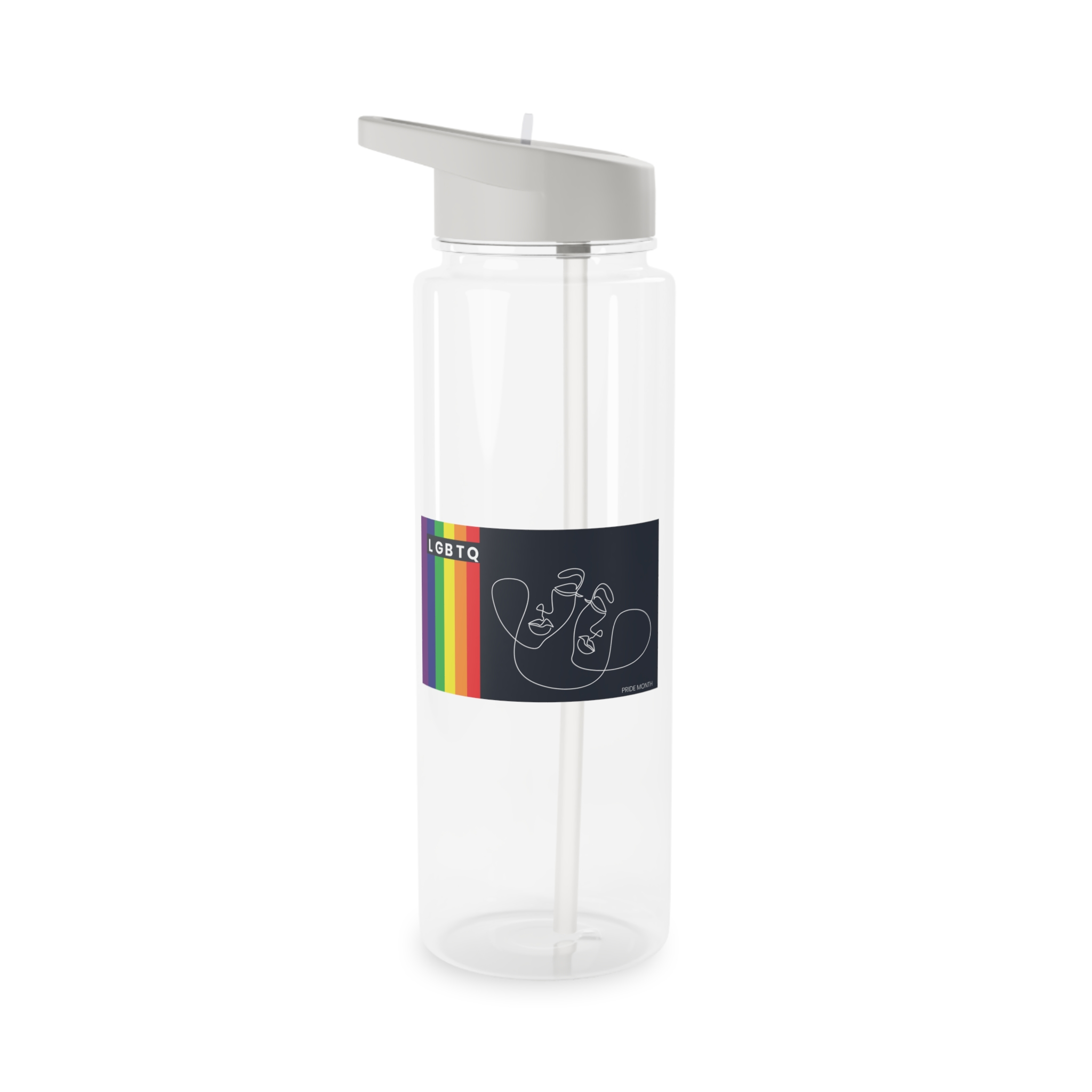 Lgbtq Pride Month Color Flag Dark Background With Female Couple Line Are Vector Illustration Tritan Water Bottle - Image 5