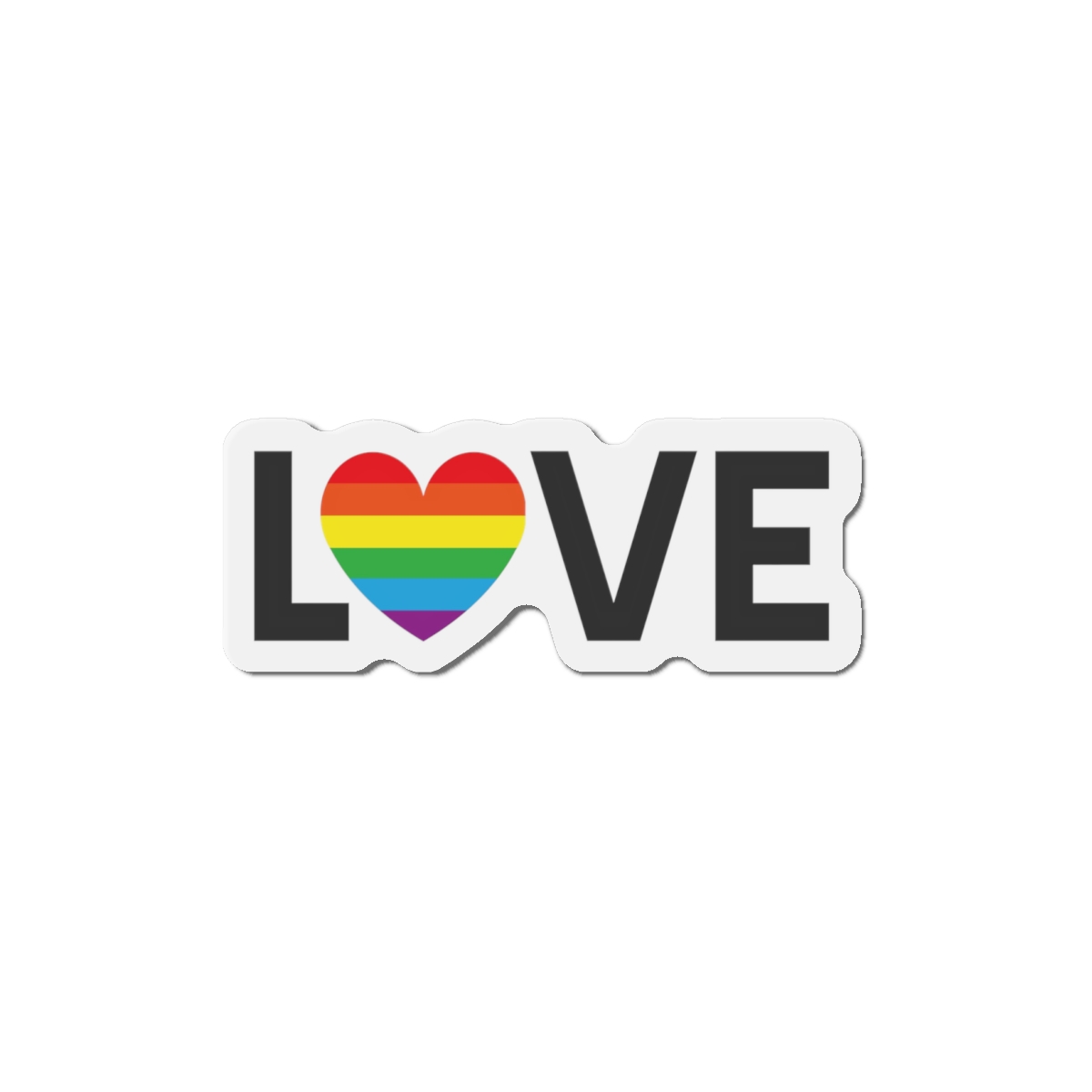 Vector Lgbt Rainbow Flag Love Heart Lettering Die Cut Magnets - Image 7
