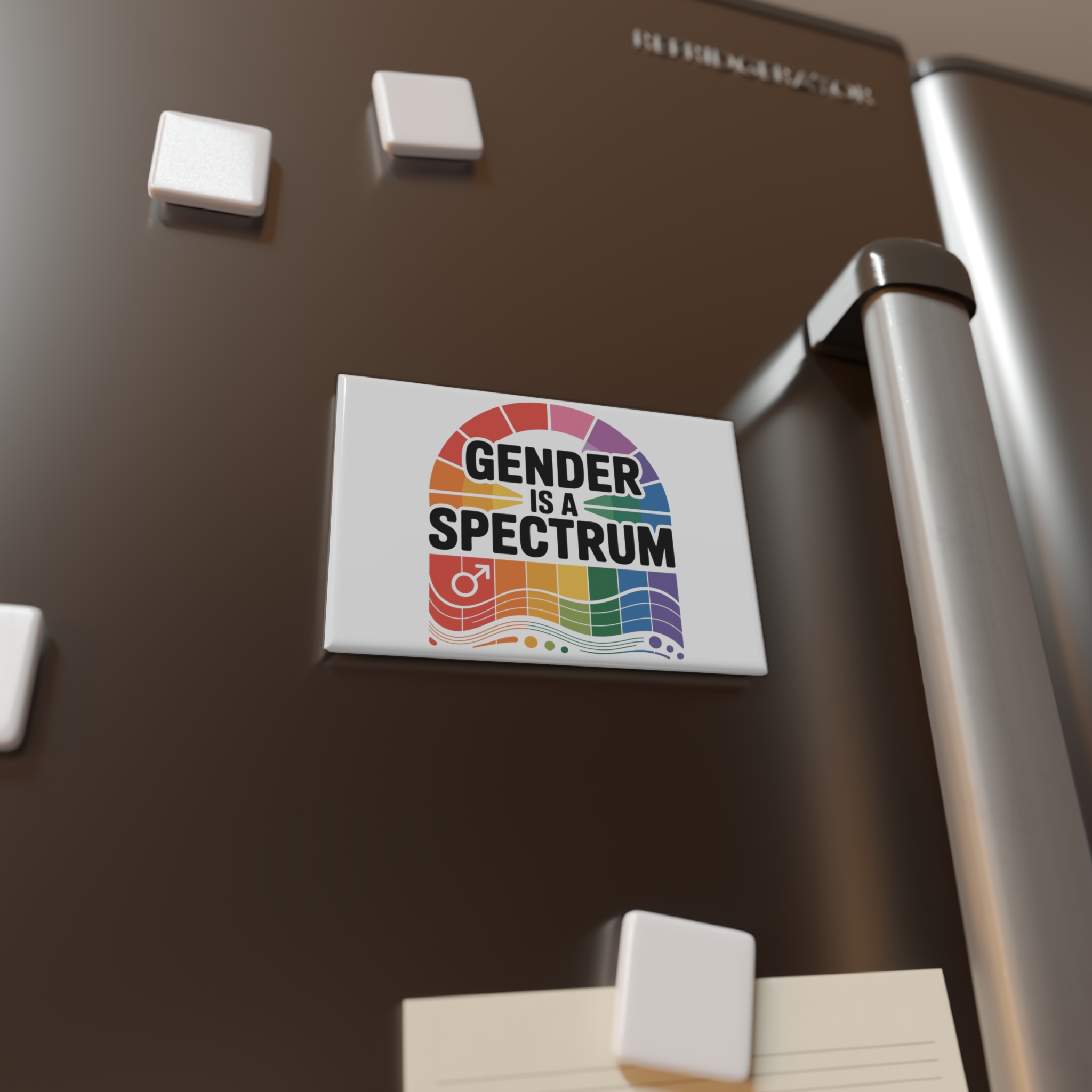 Gender Is Spectrum T Shirt Design Isolated White Background Button Magnet Rectangle 1 And 10 Pcs - Image 4