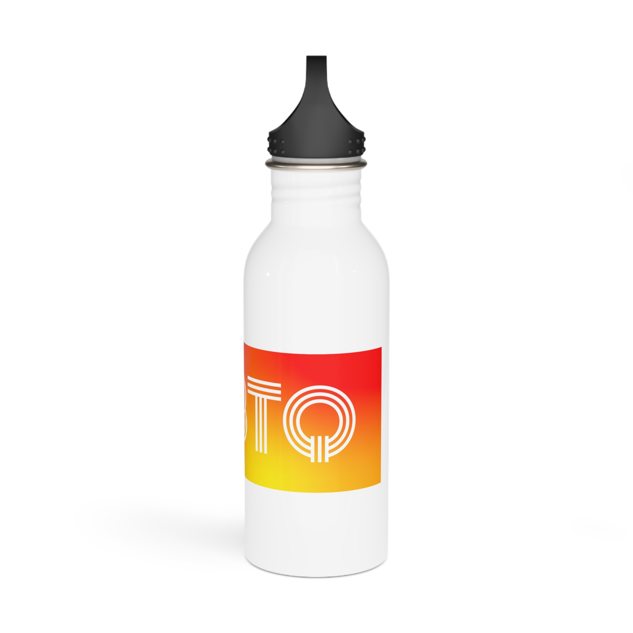 Lgbtq Typography With Rainbow Gradient Background Colorful Vibrant Pride Concept Poster Banner Stainless Steel Water Bottle - Image 4