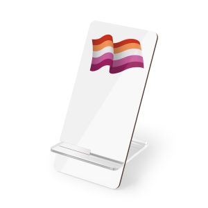 Flag Lesbian Lgbtq Ribbon Style Flag That Conveys Sense Movement Waving Effect Mobile Display Stand For Smartphones