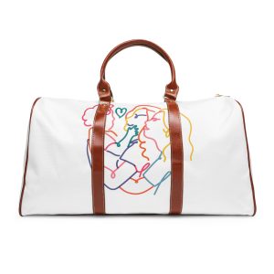 Lesbian Family Clipart Lgbtq Line Portrait Illustration Vector Waterproof Travel Bag