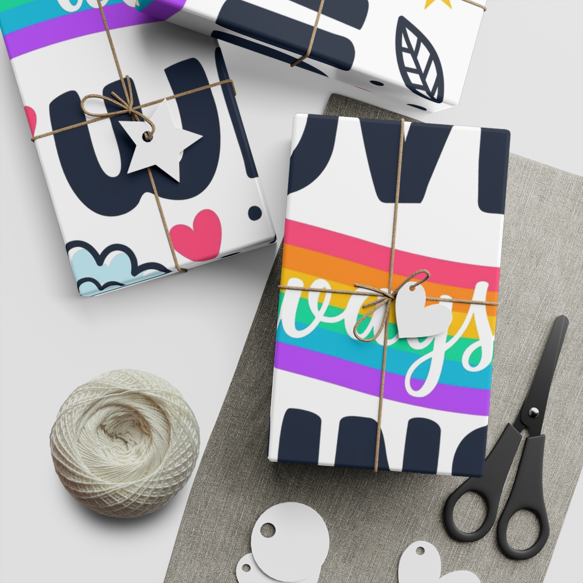 Pride Day Lettering Style Gift Wrapping Paper Sheets 1pc - Image 5
