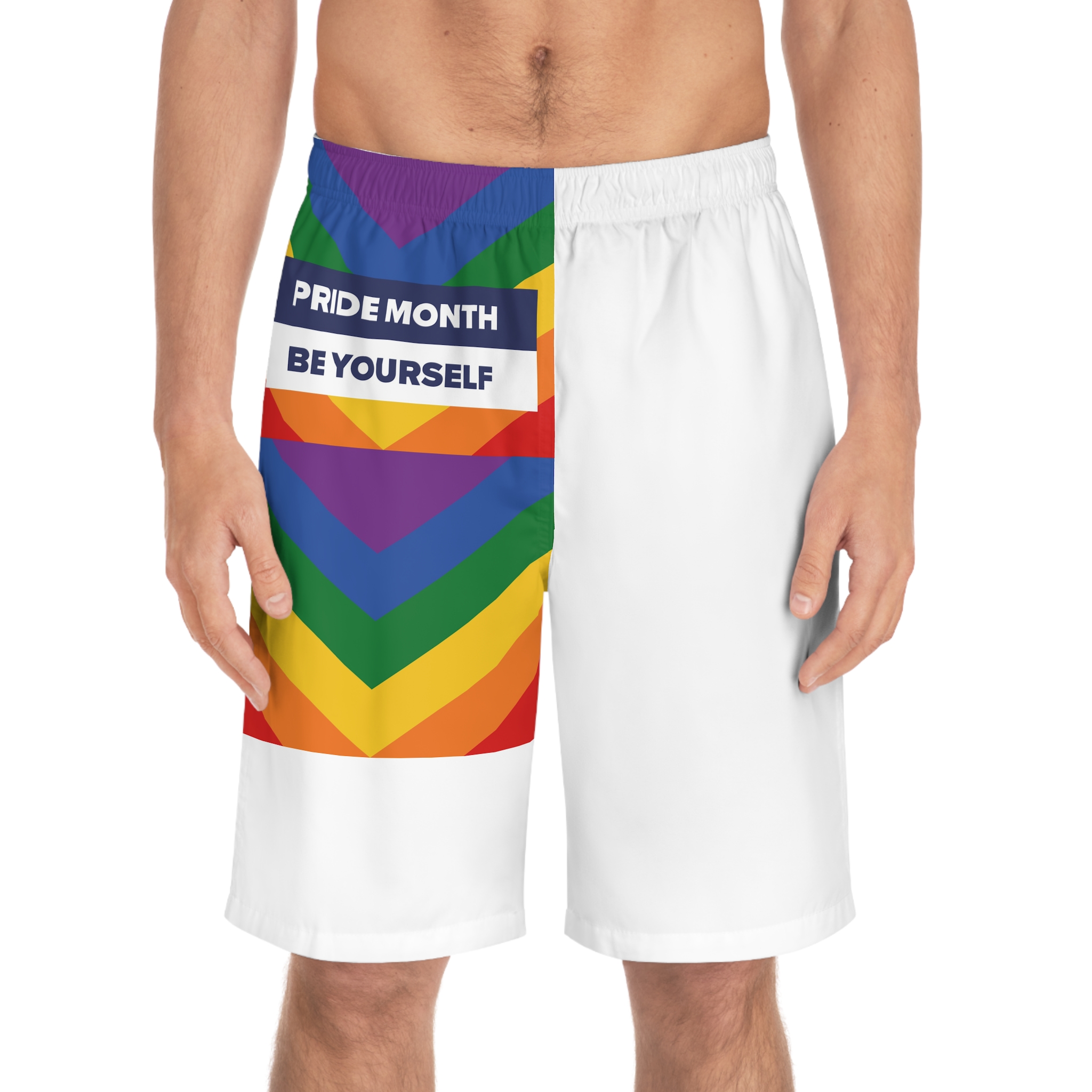 Lgbt Pride Month June Lesbian Gay Bisexual Transgender Lgbtq Flag Rainbow Vector(1)2 Mens Board Shorts Aop - Image 3