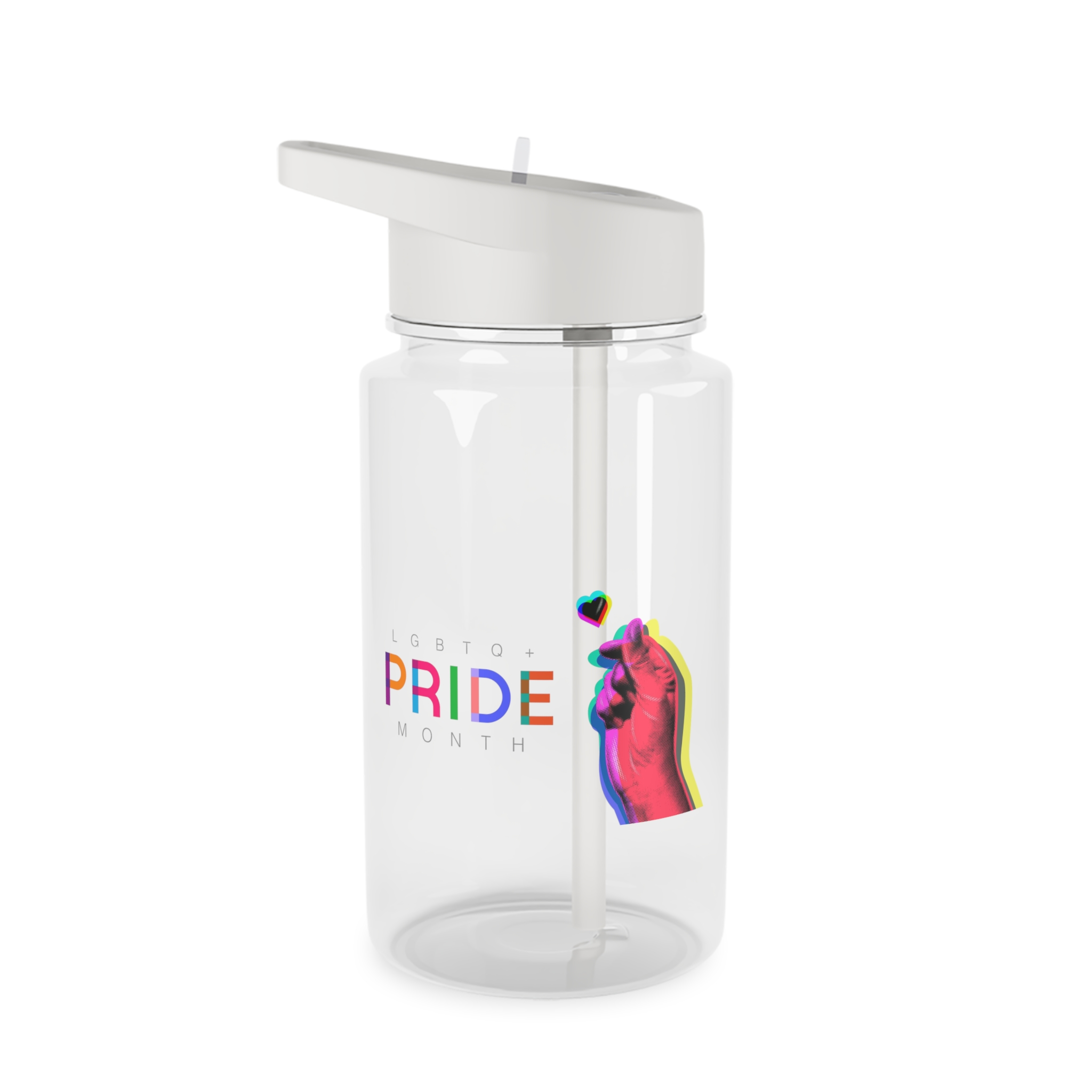 Pride Month Lgbtq Banner Gay Pride Month Rainbow Color Flat Design Hand Together Love Sign Typography Tritan Water Bottle