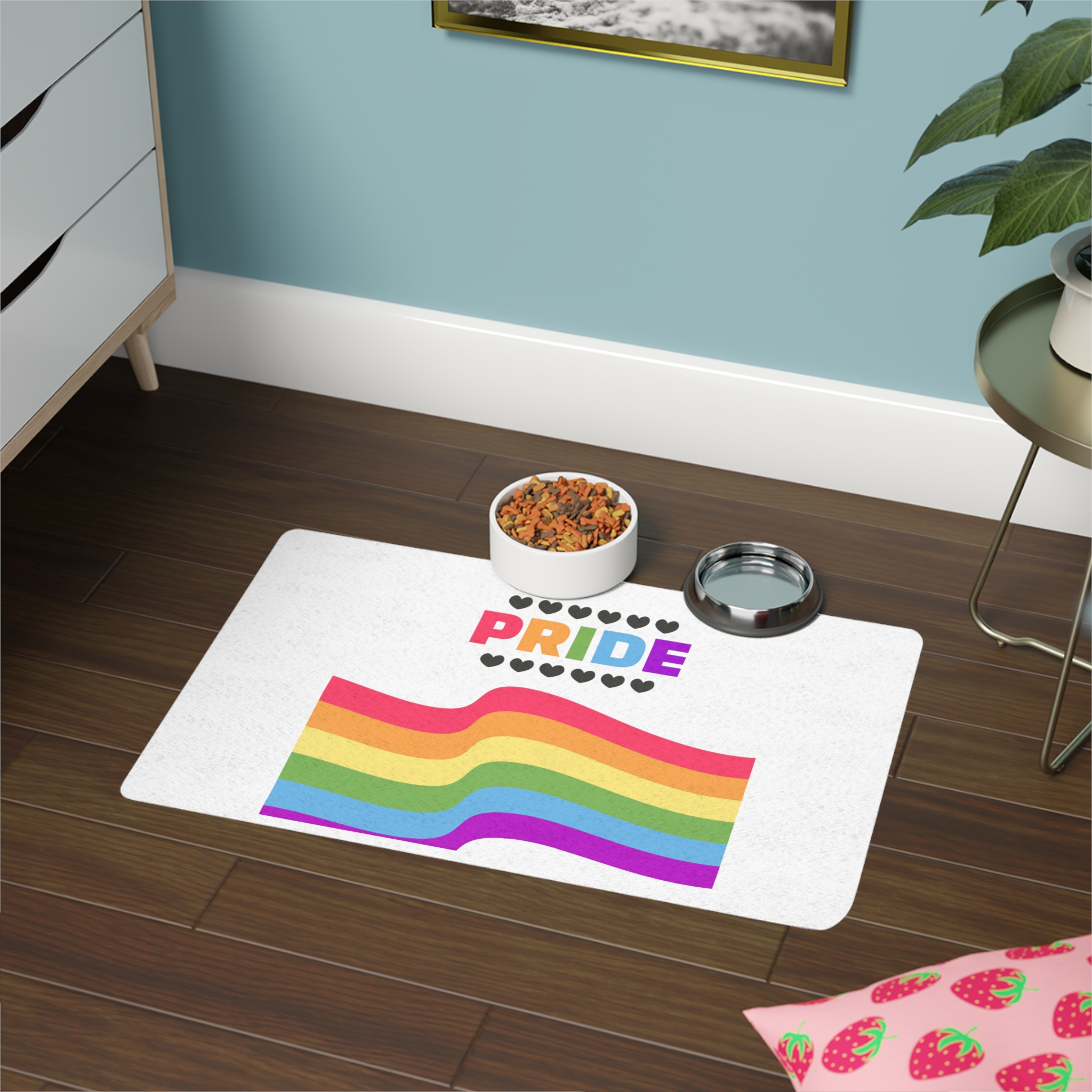 Pride Background With Flag Lgbtq Pride Pet Food Mat 12x18 - Image 4