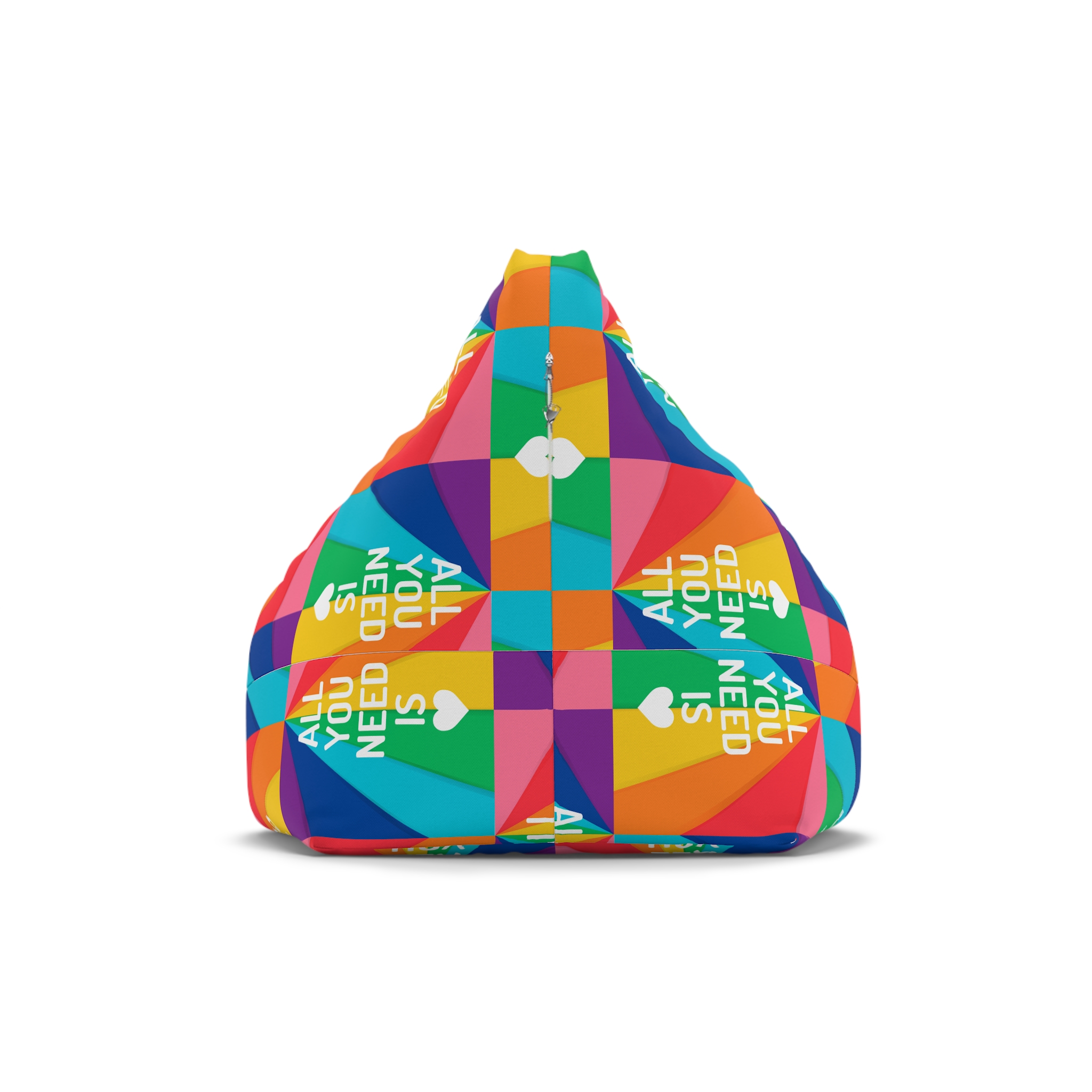 Rainbow Colored Background With All You Need Is Love Concept Pride Month Bean Bag Chair Cover - Image 2