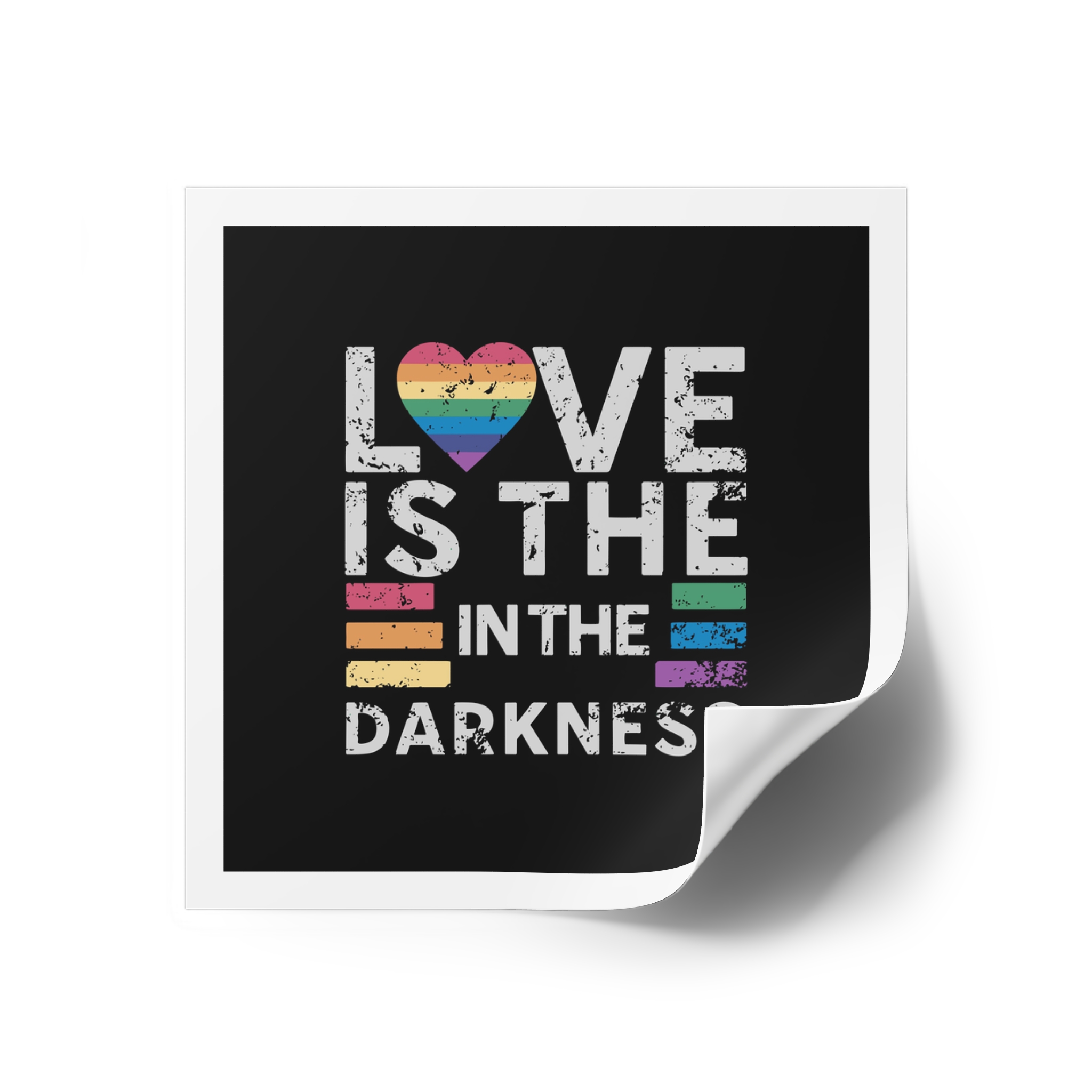 Love Is the In the Darkness Laminate Stickers Square - Image 70