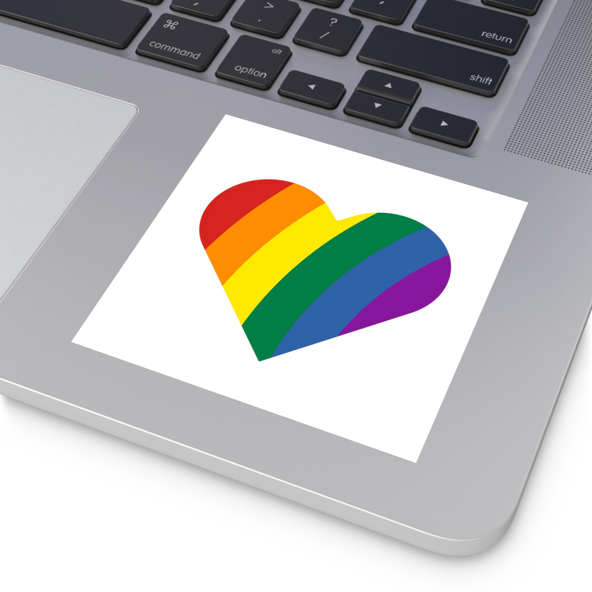 Minimalist Pride Heart Filled With Rainbow Colors Laminate Stickers Square - Image 71