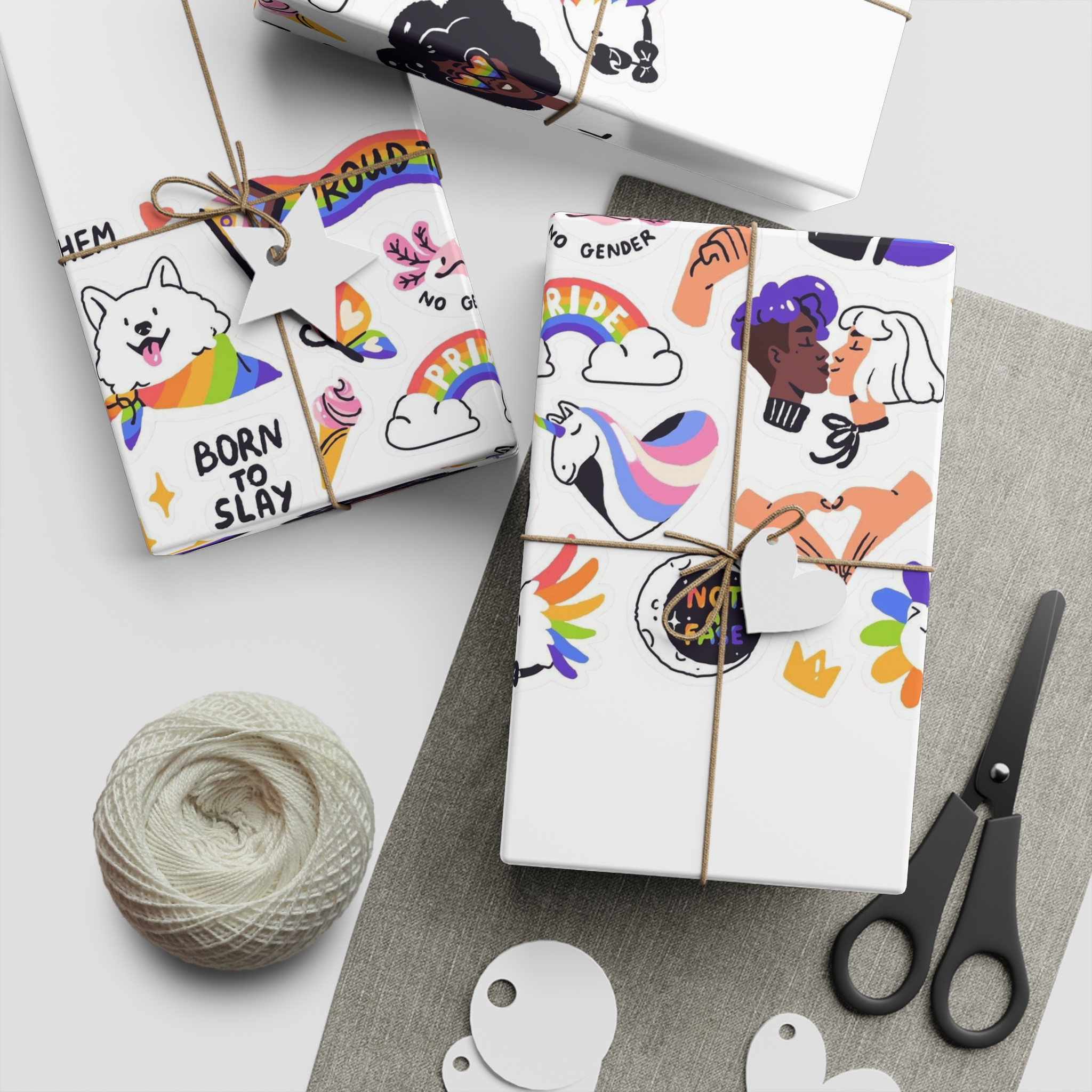 Lgbtq Stickers Pack Pride Month Set Rainbow Hearts Cute Unicorn Cat Icons Lgbt Progressive Flag Lesbian Kiss Love Gay Slogans Phrases Symbols Flat Hand Drawn Isolated Vector Illustrations Gift... - Image 2