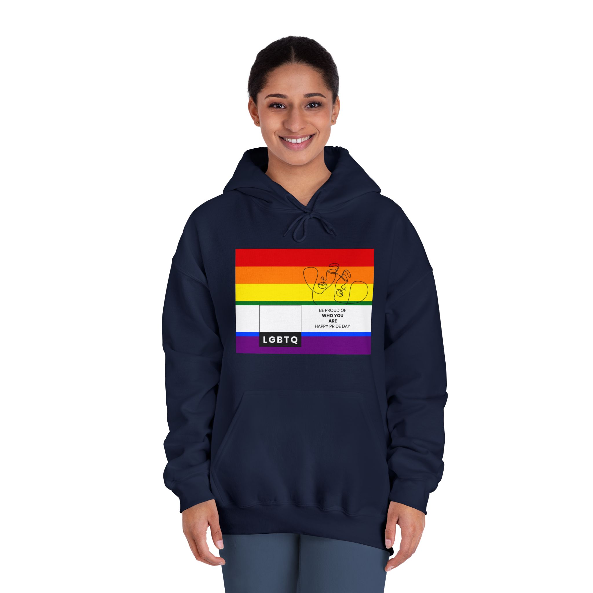 Lgbtq Pride Month Celebration Banner Poster Card Design Vector Illustration Unisex Dryblend Hooded Sweatshirt - Image 32