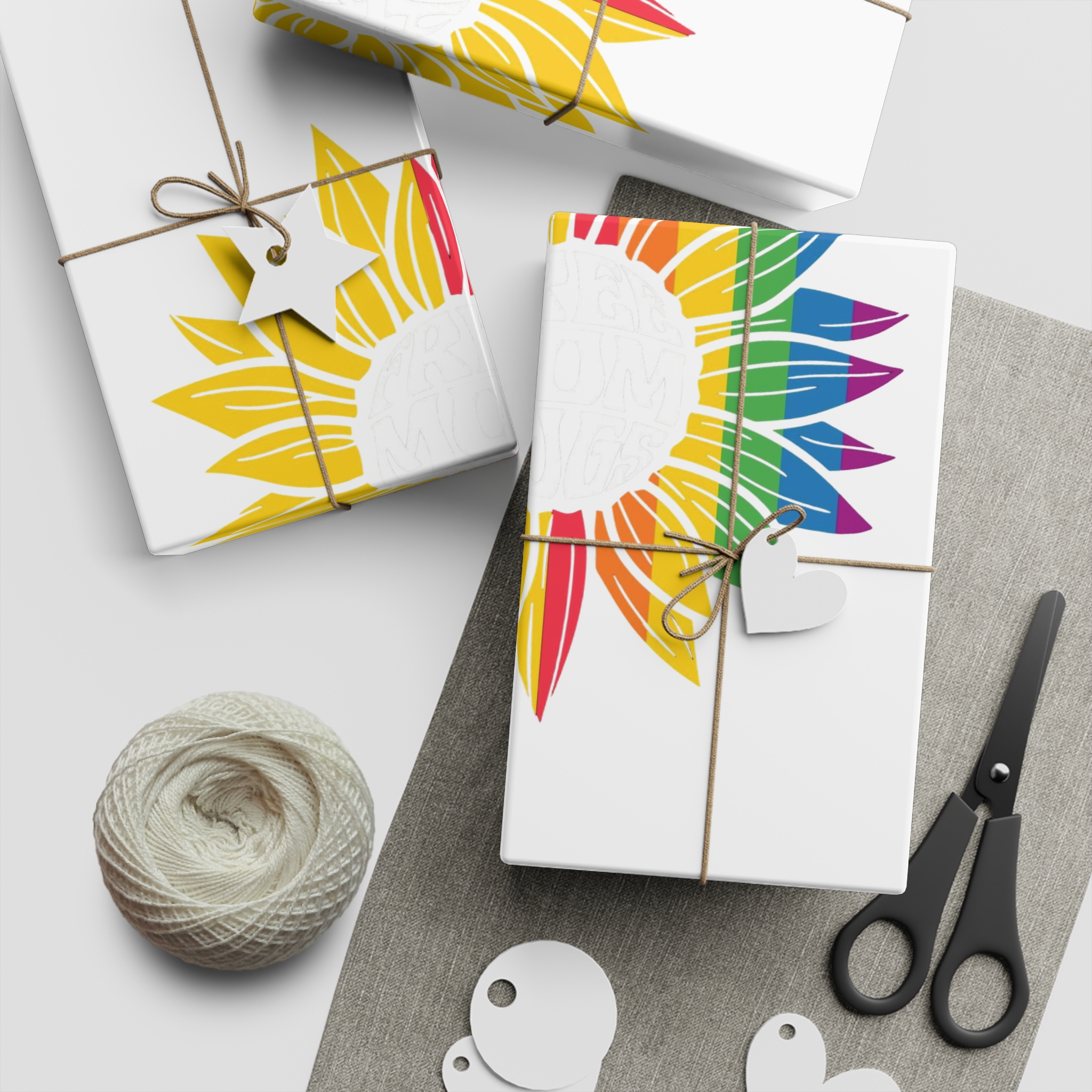 Sunflower Pride Gay Rainbow Tshirt Design Gift Wrapping Paper Sheets 1pc - Image 2