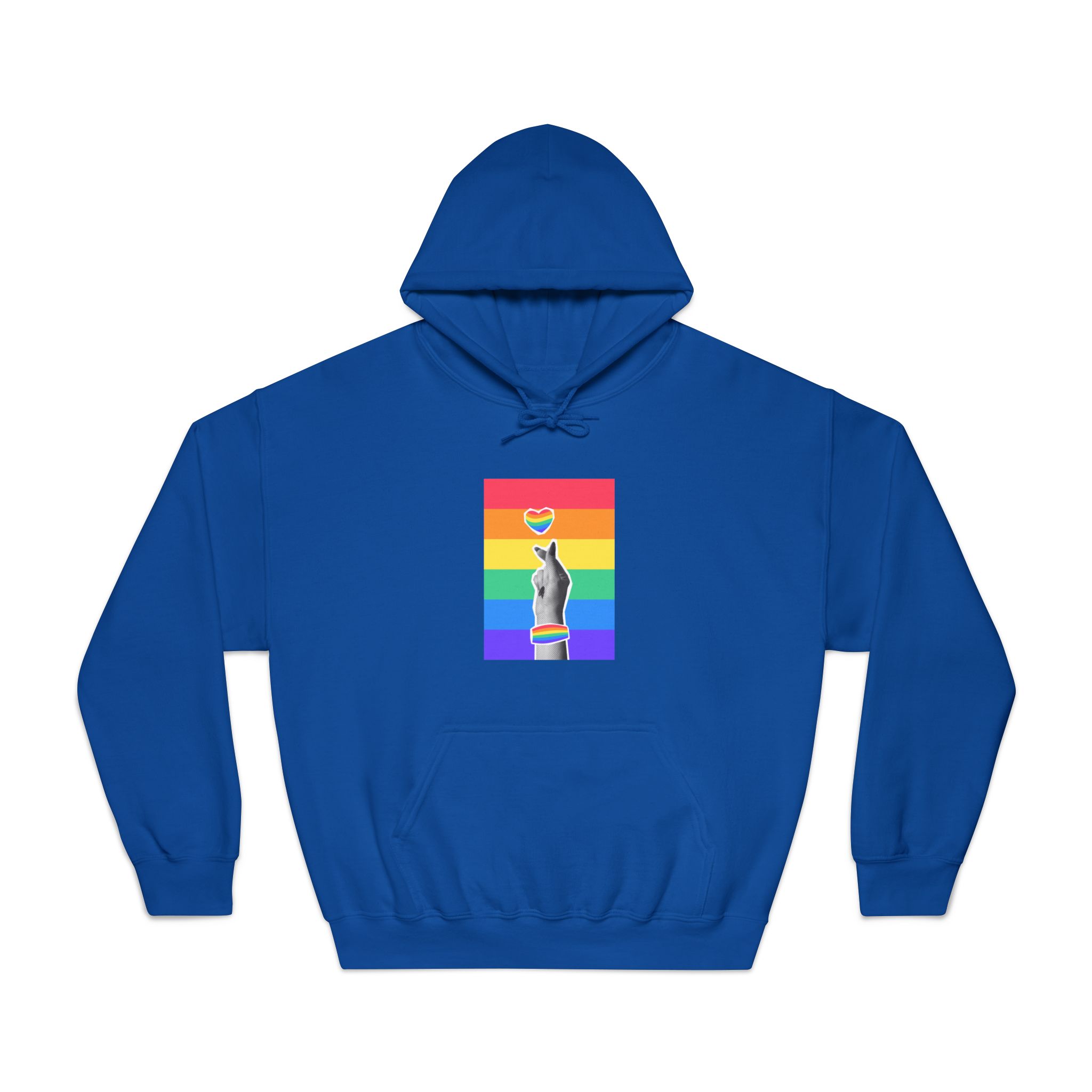Lgbtq Trendy Retro Collage Halftone Hands Unisex Dryblend Hooded Sweatshirt - Image 25