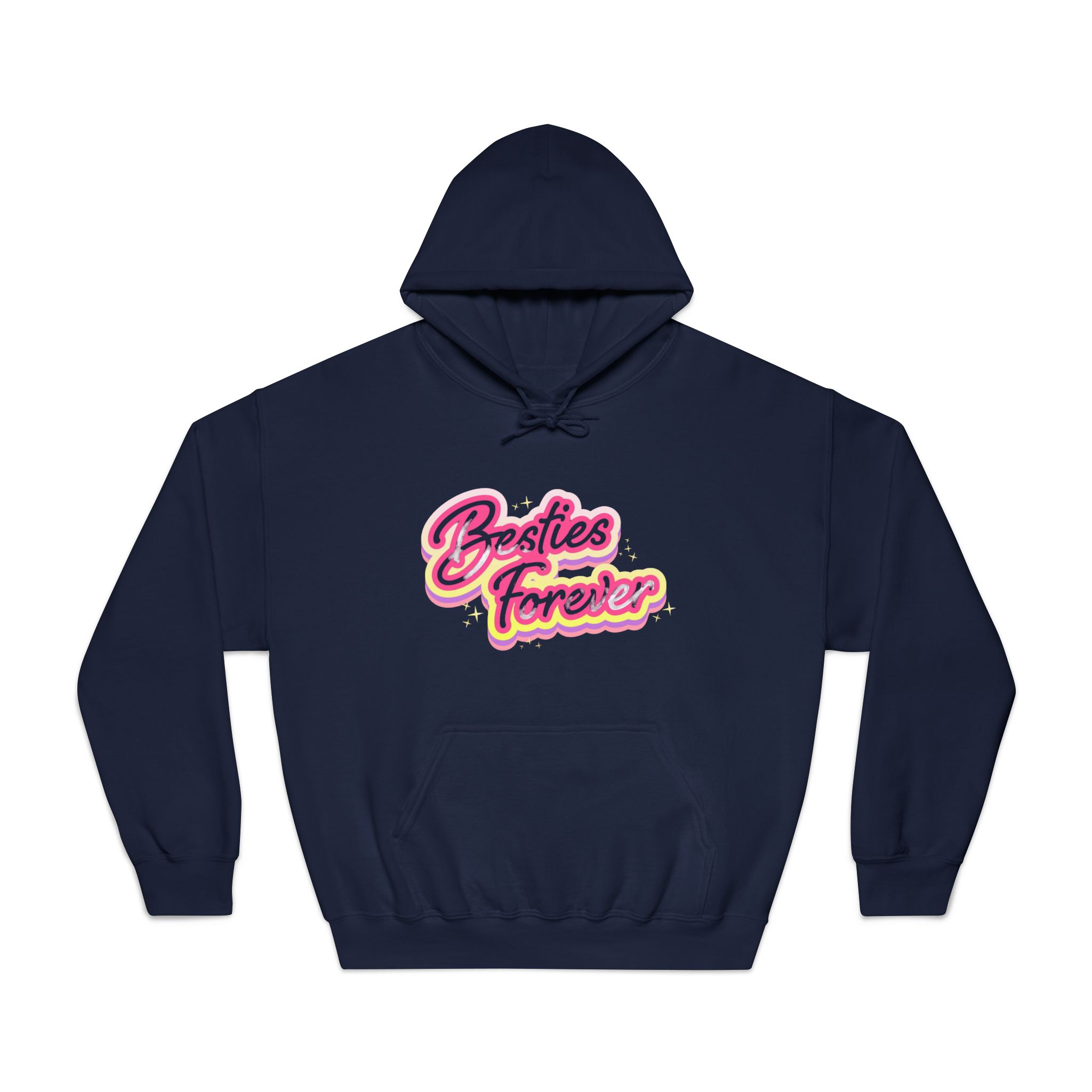 Pink Besties Forever Lettering Logo Unisex Dryblend Hooded Sweatshirt - Image 29