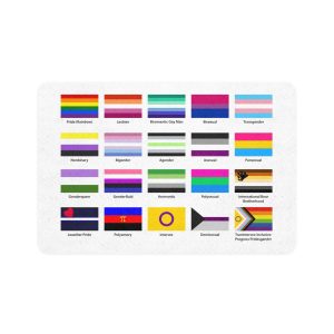 Lgbtq Community Flags Set Lgbt Sexual Identity Pride Flags Collection Rainbow Lesbian Gay Bisexual Pet Food Mat 12x18