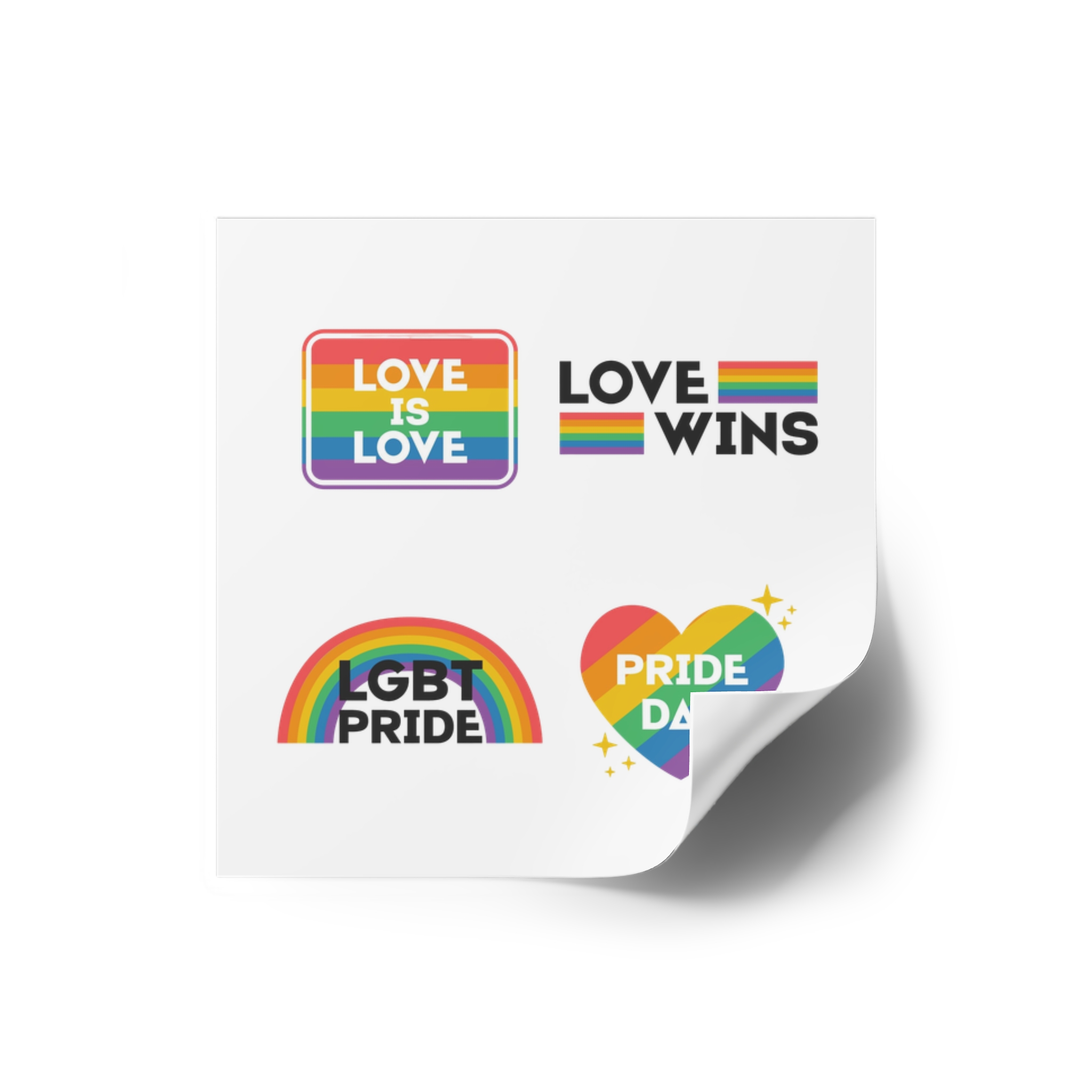 Pride Day Label Collection Design Laminate Stickers Square - Image 10