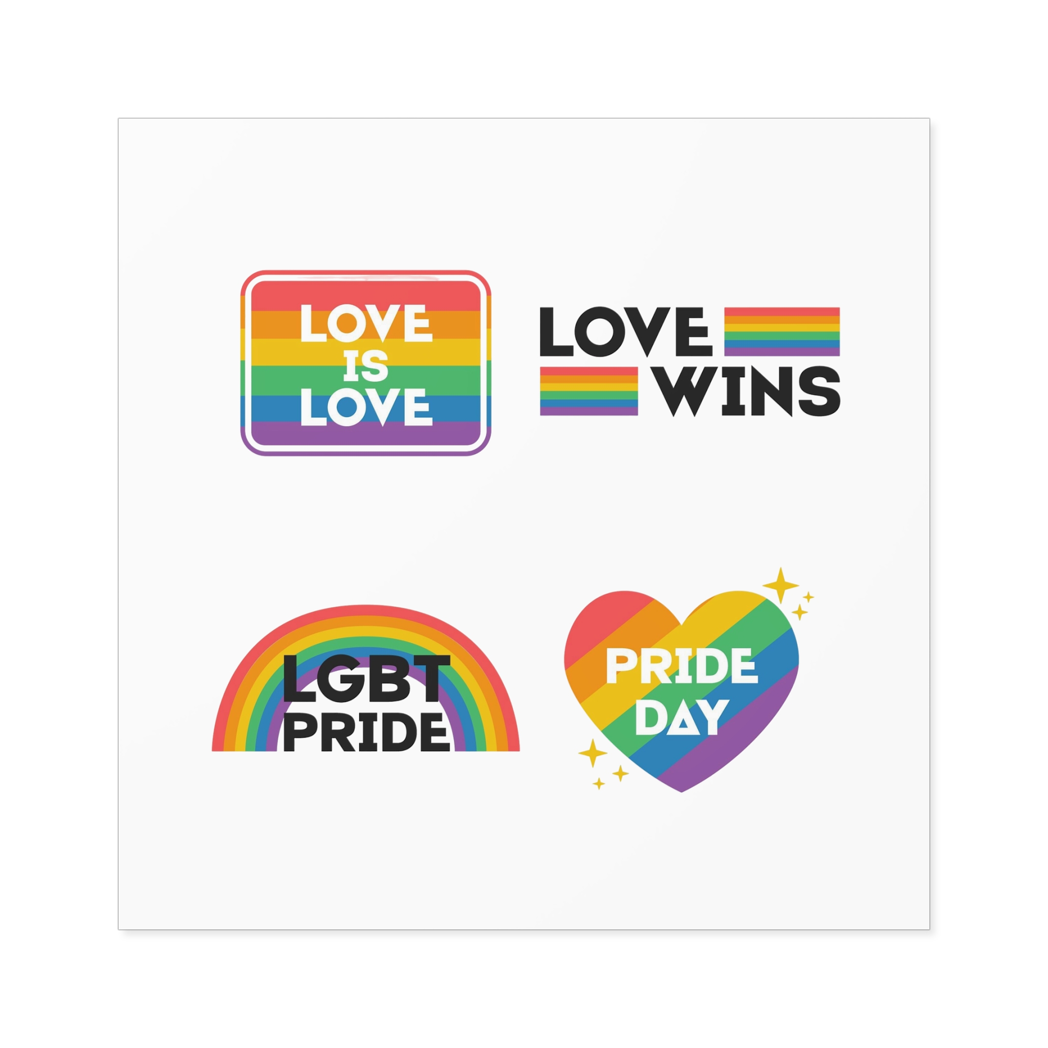 Pride Day Label Collection Design Laminate Stickers Square - Image 53
