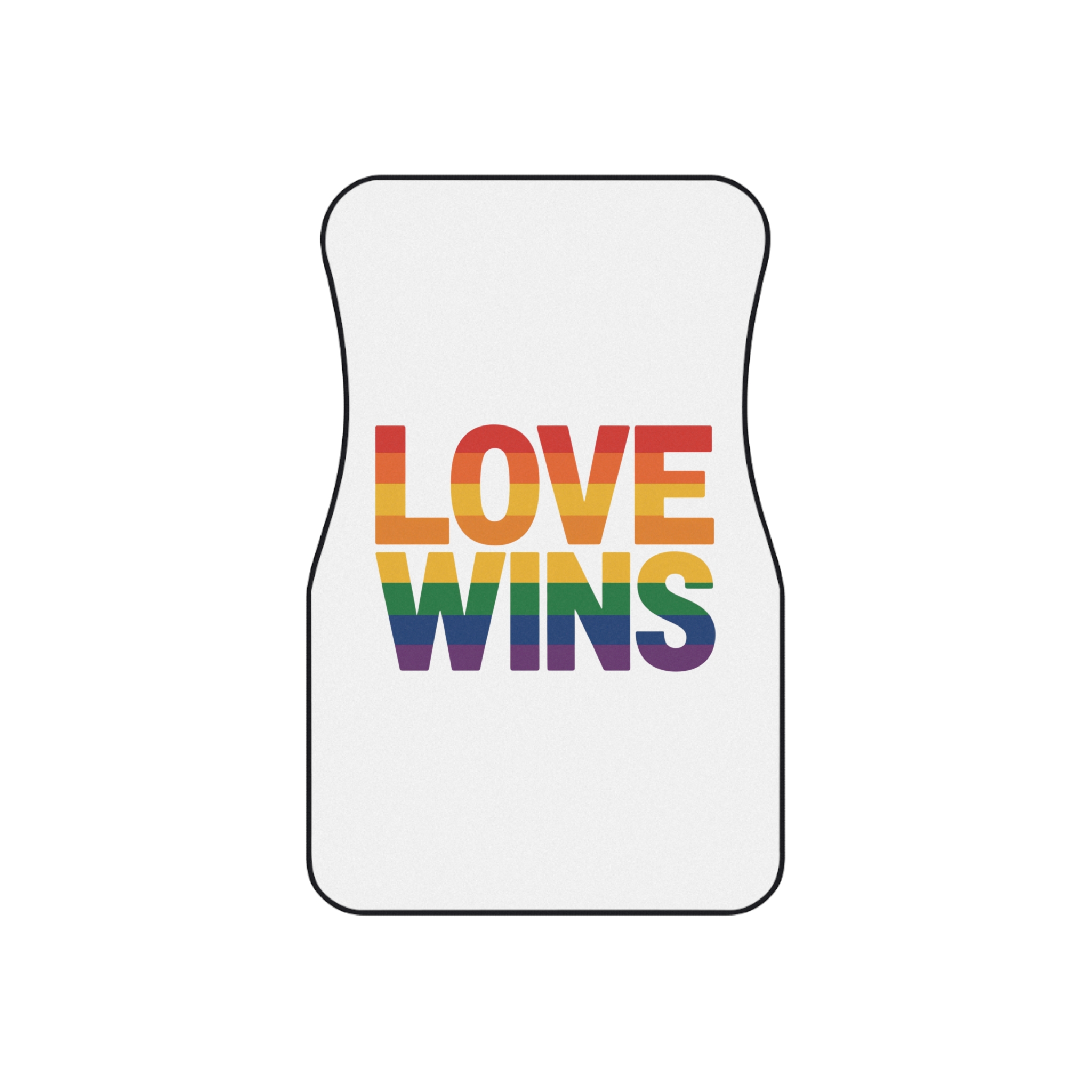 Love Wins Rainbow Pride Message Car Mats Set Of 4 - Image 2