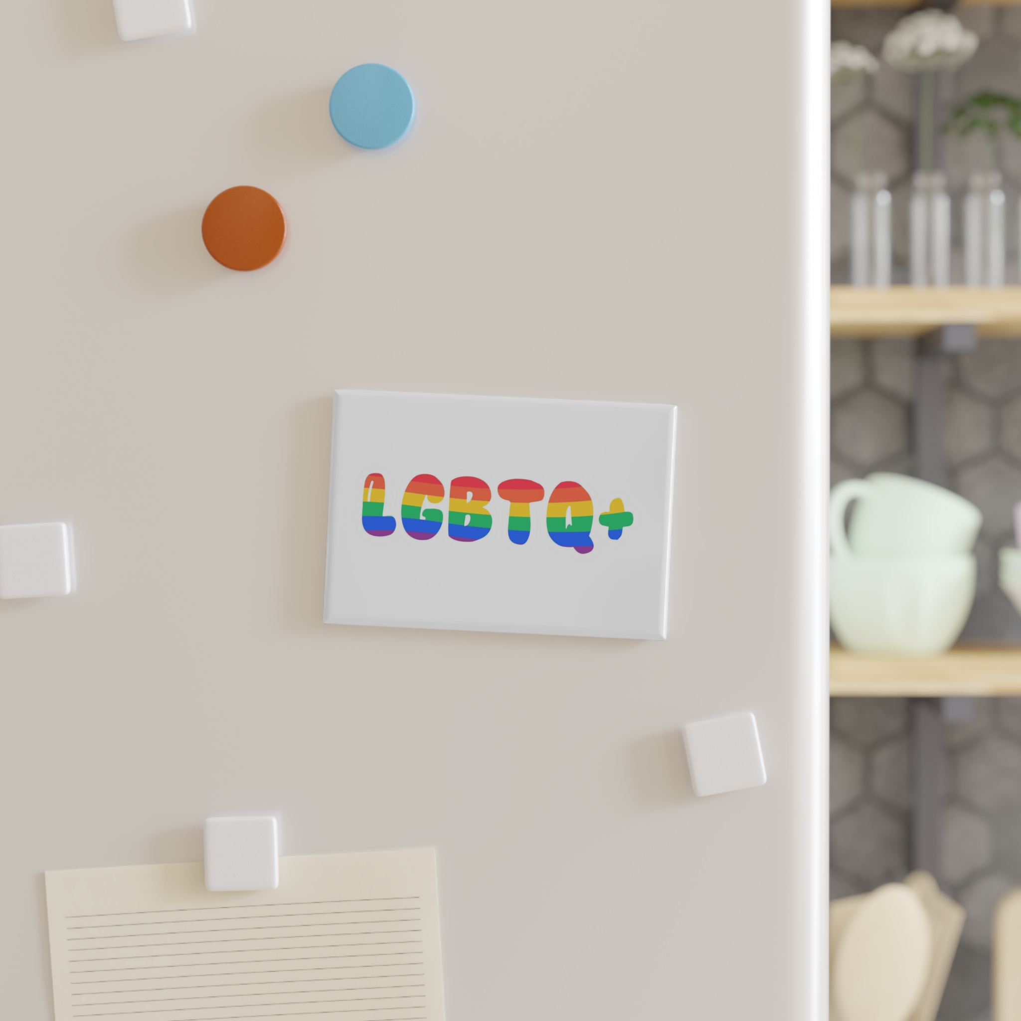 Pride Rainbow Lettering Text Writing Pattern Freedom Love Heart Homo Colors Flag Parade Lgbtq Flag W Button Magnet Rectangle 1 And 10 Pcs - Image 7