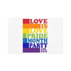 Love Is Love Pride Month Party Poster Flyer Social Media Post Design Pet Food Mat 12x18