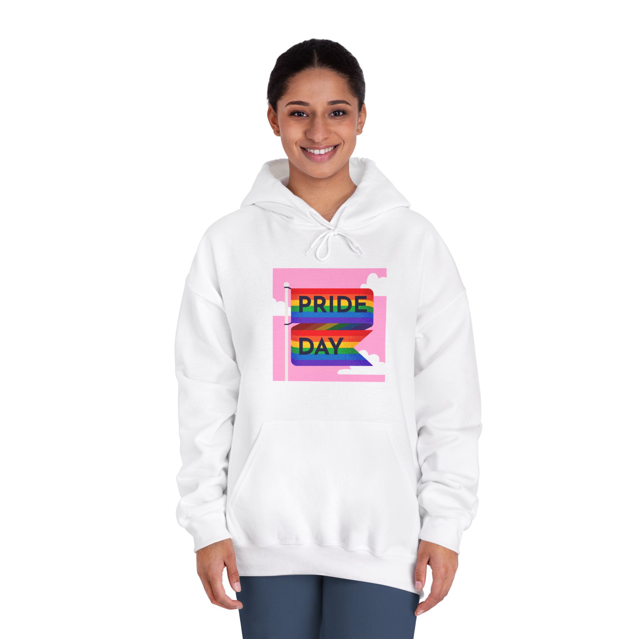 Pride Day Flag Illustration Unisex Dryblend Hooded Sweatshirt - Image 4