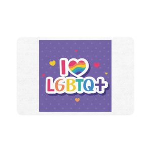 I Love Lgtbi Lettering Pet Food Mat 12x18