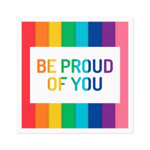 Rainbow Colored Background With Be Proud You Concept Pride Month Laminate Stickers Square