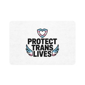 Protect Trans Lives T Shirt Design Isolated White Background Pet Food Mat 12x18