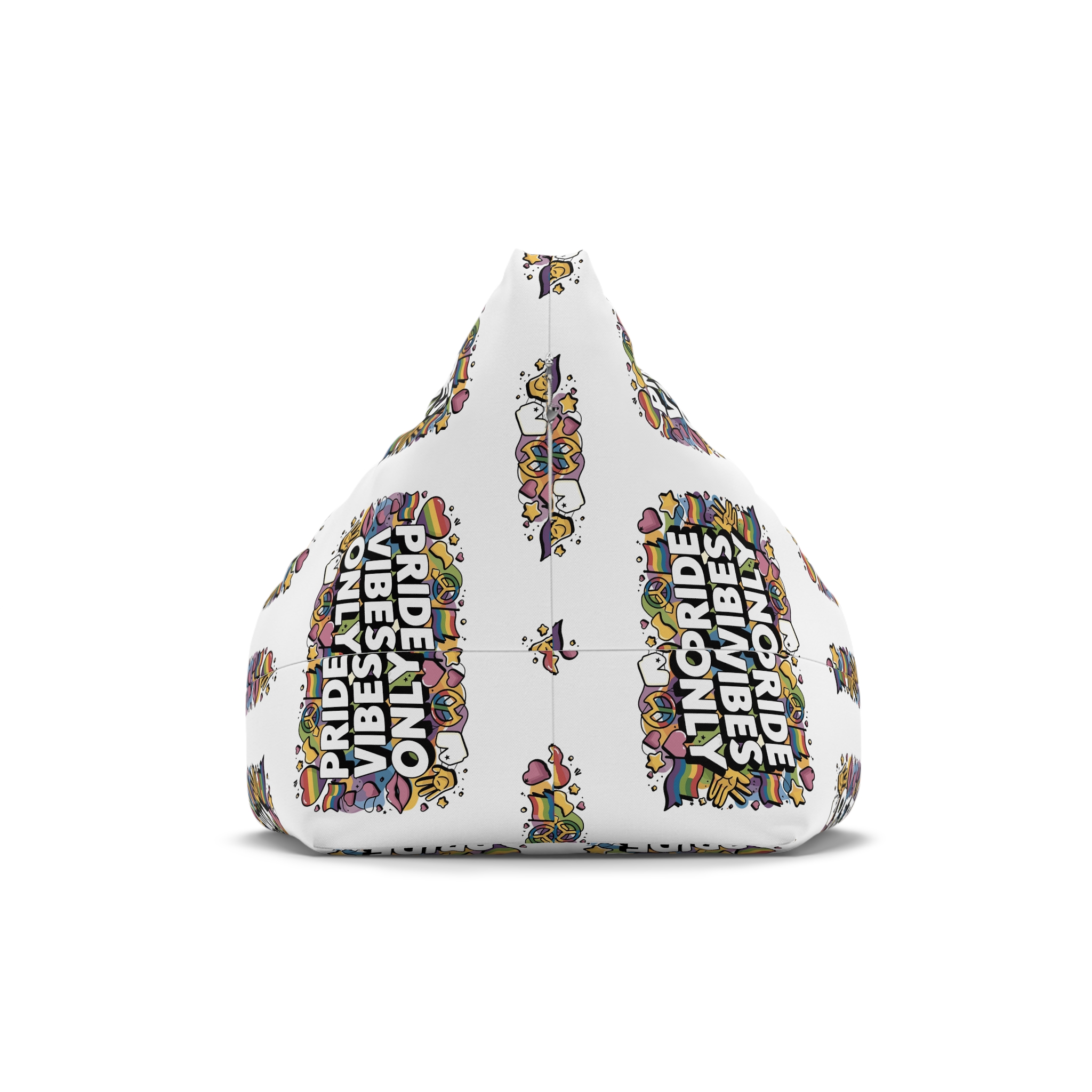Pride Vibes Only T Shirt Design Isolated White Background Bean Bag Chair Cover - Image 2