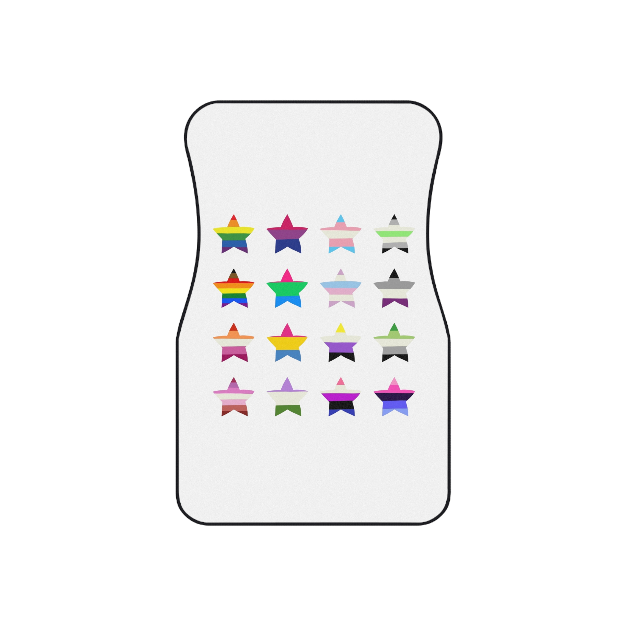 Set Colorful Lgbtq Pride Flag Star Shape Gender Equality Sexual Identity Pride Flags Collection Lgbtqia Community Pride Month Car Mats Set Of 4 - Image 2