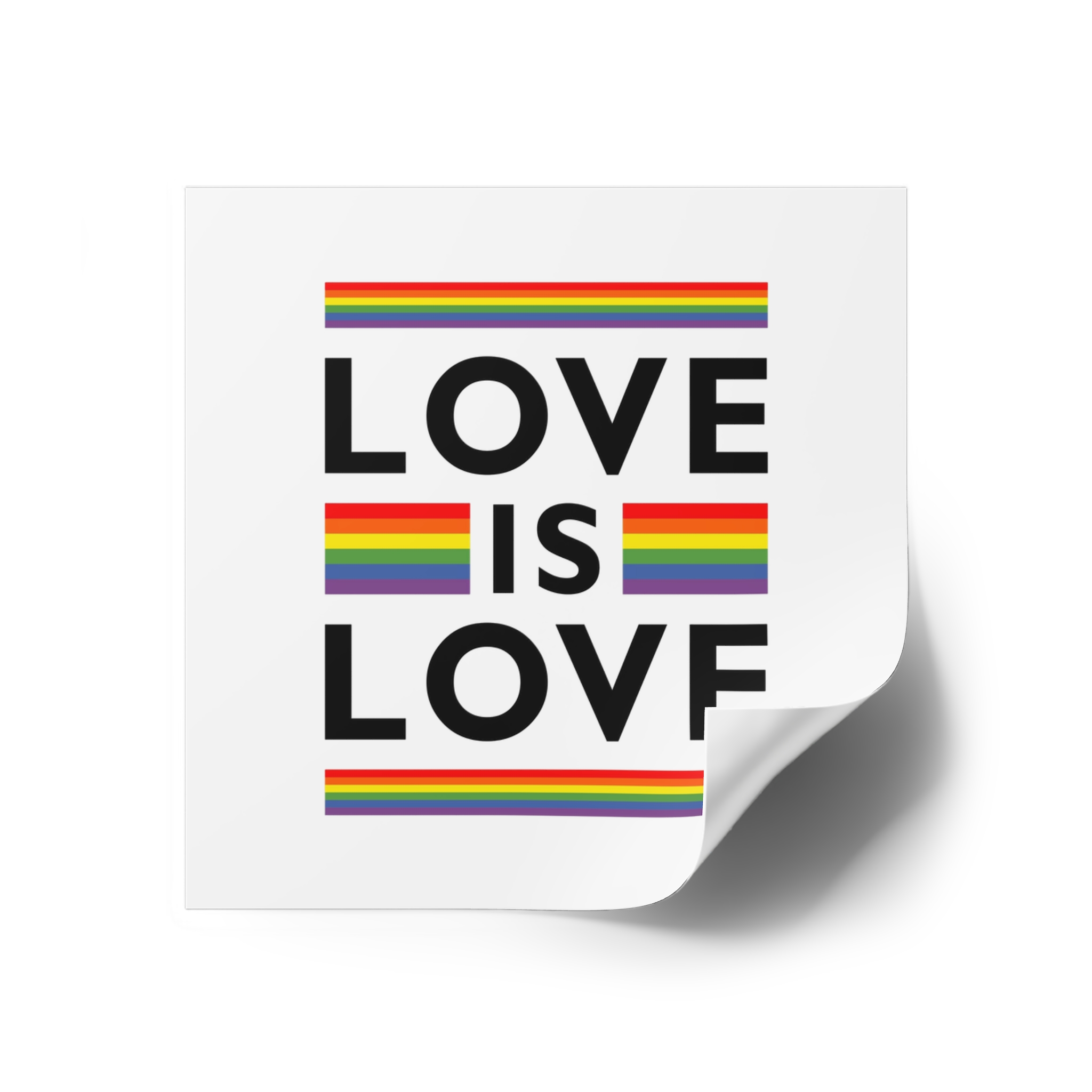 Love Is Love Lgbt Flag Symbol Pride Month Symbol Laminate Stickers Square - Image 26