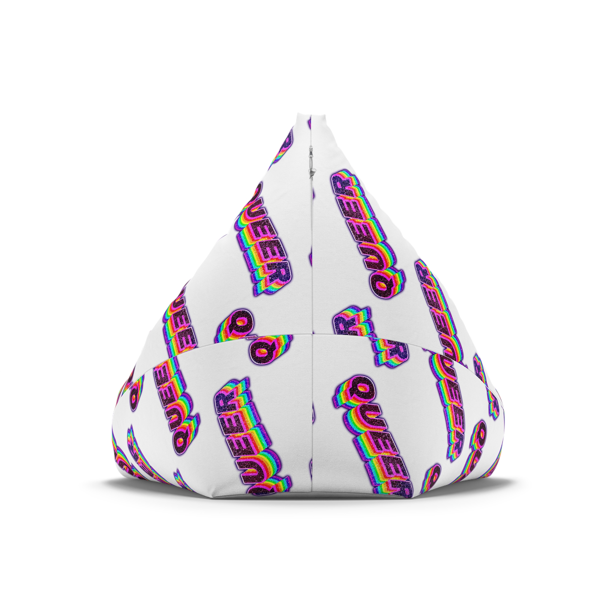 Queer Png Word Rainbow Typography Bean Bag Chair Cover - Image 6