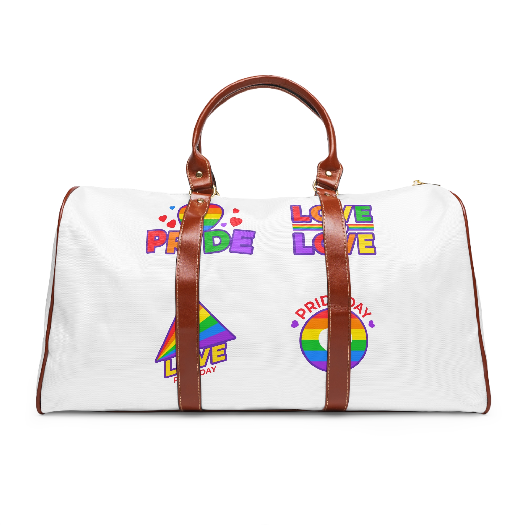 Illustrations Pride Day Badges Waterproof Travel Bag