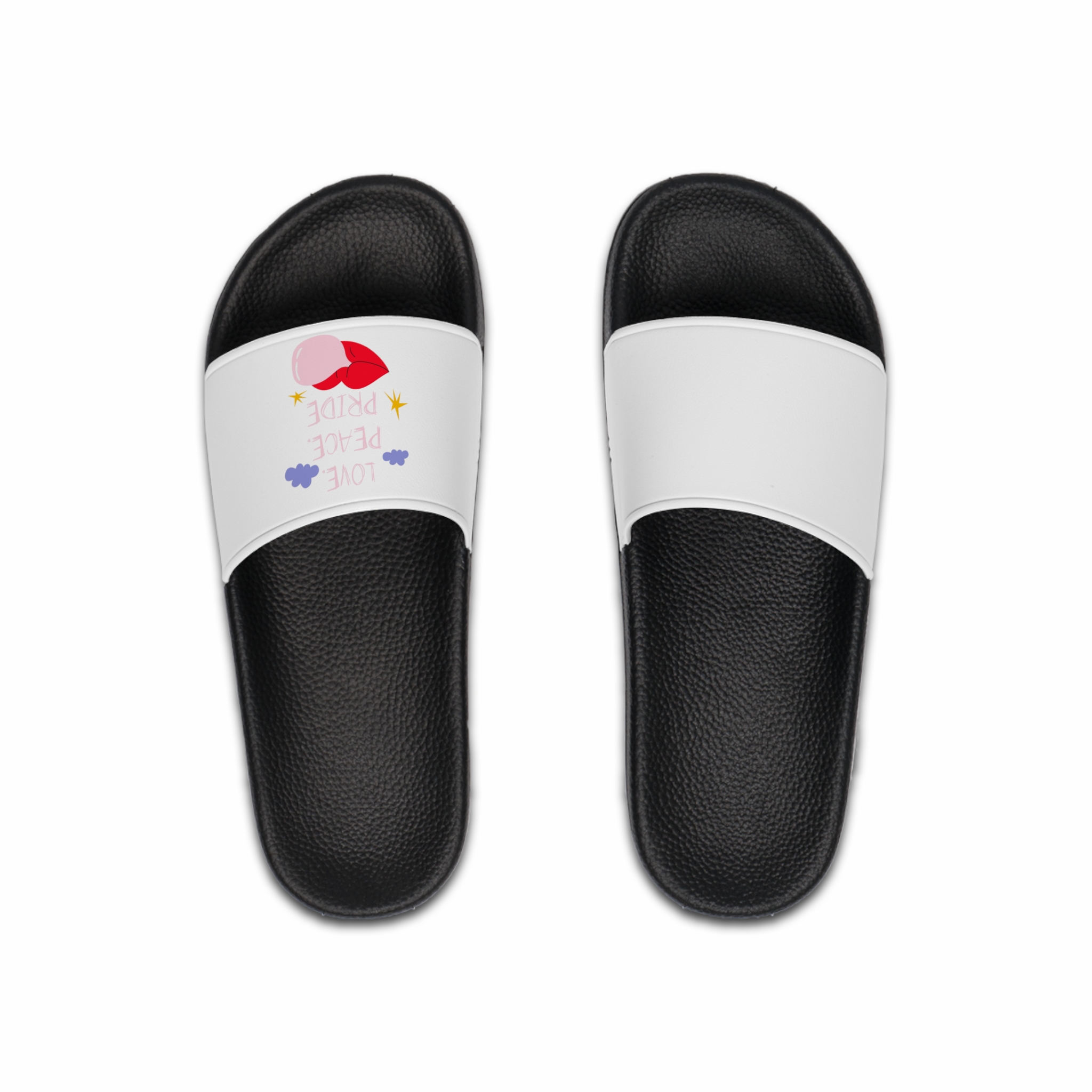 Pride Month Cartoon Funky Card Lgbt Festive Groovy Retro Poster Tolerance Freedom Mens Slide Sandals