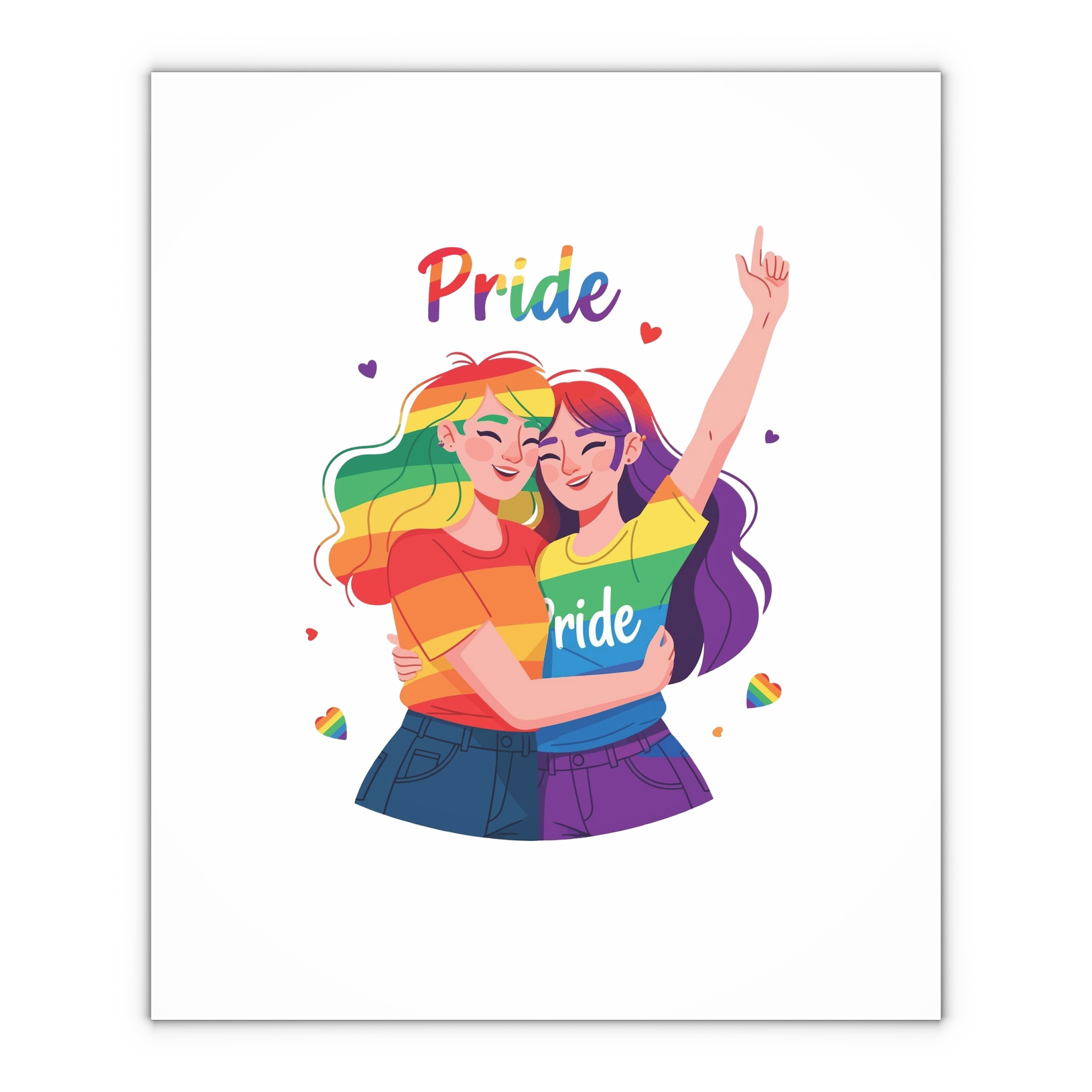 Celebrating Love Diversity Two Happy People Embracing Together Gift Wrapping Paper Sheets 1pc - Image 4