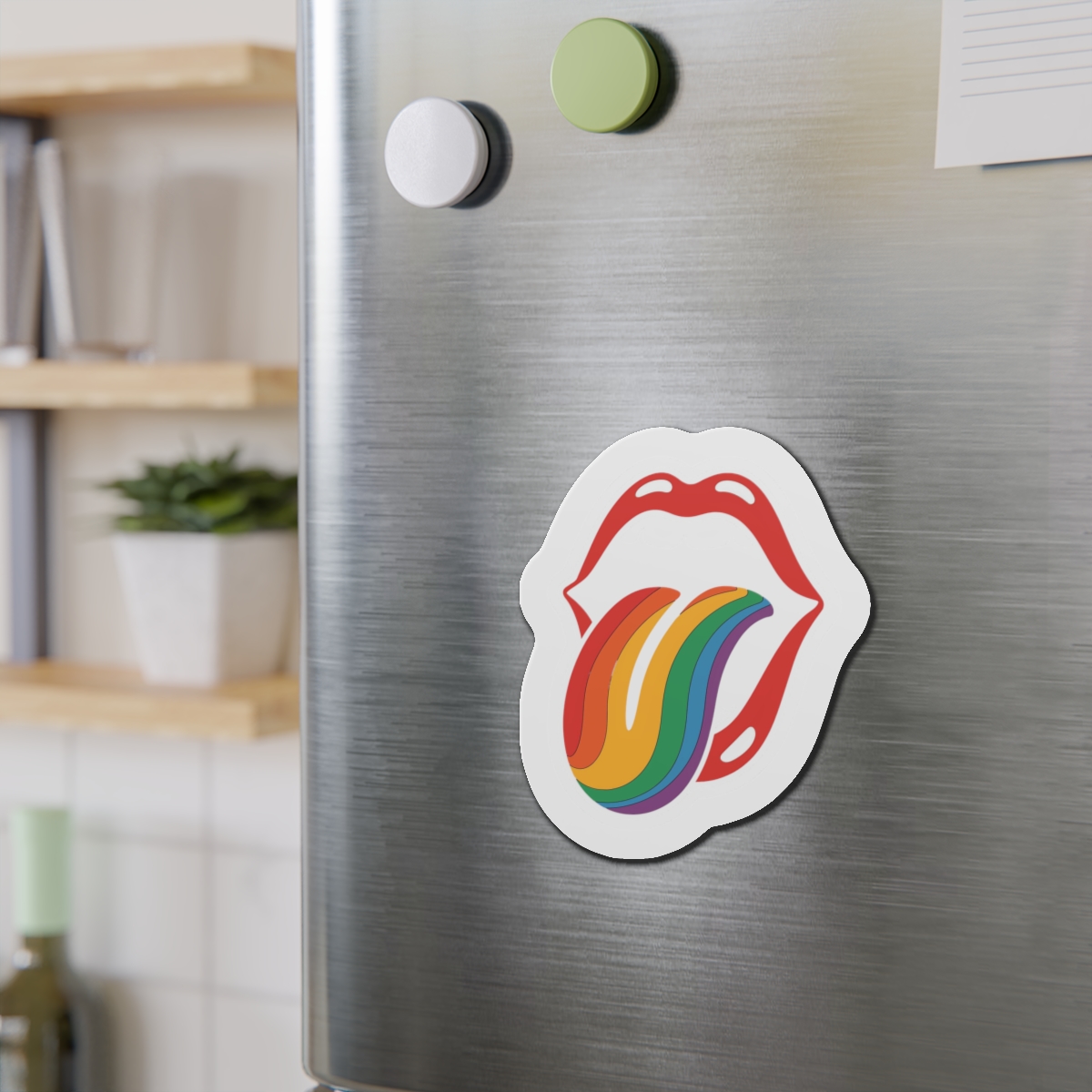 Rainbow Tongue Pop Art Lips Illustration(1) Die Cut Magnets - Image 15
