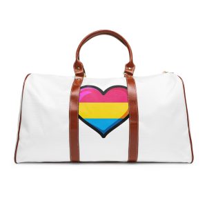 Pansexual Pride Flag Heart Shape Vector Illustration Waterproof Travel Bag