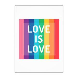 Rainbow Colored Background With Love Is Love Concept Pride Month Gift Wrapping Paper Sheets 1pc