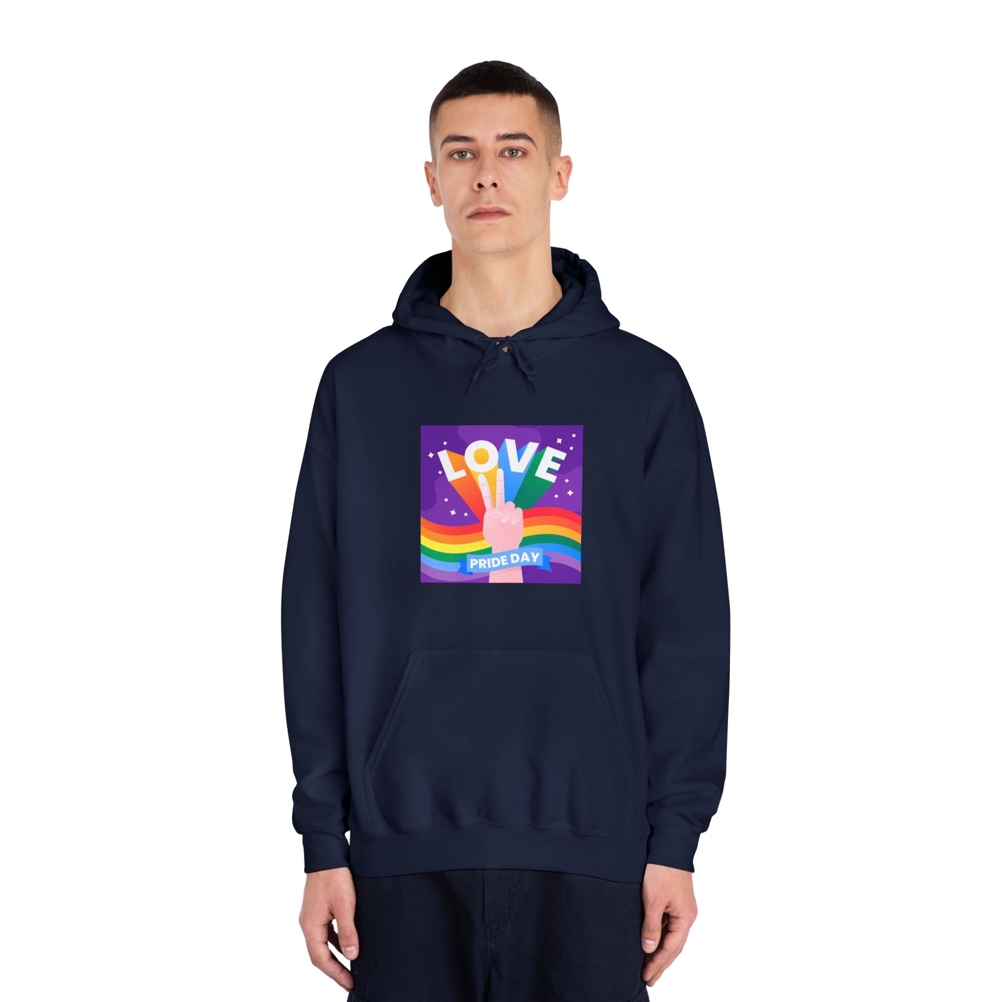 Pride Day Event Message Design Unisex Dryblend Hooded Sweatshirt - Image 31