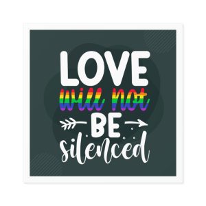 Love Will Be Silenced Premium Gay Pride Lettering Vector Design Laminate Stickers Square