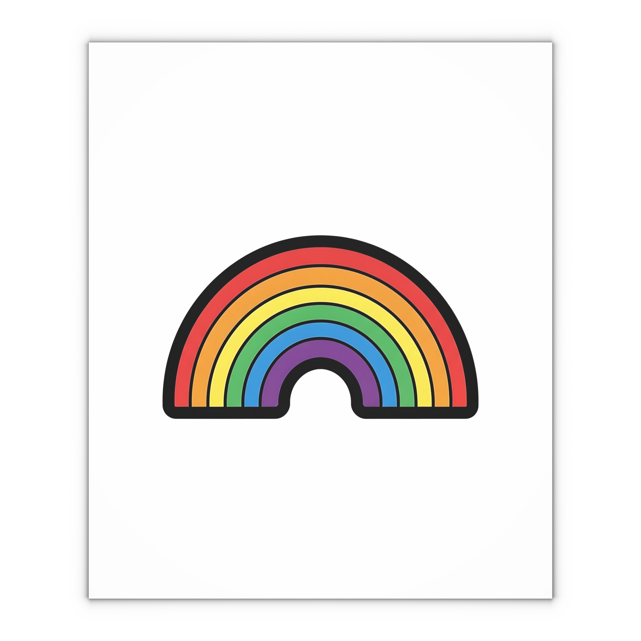 Colorful Rainbow Illustration White Background Gift Wrapping Paper Sheets 1pc - Image 4