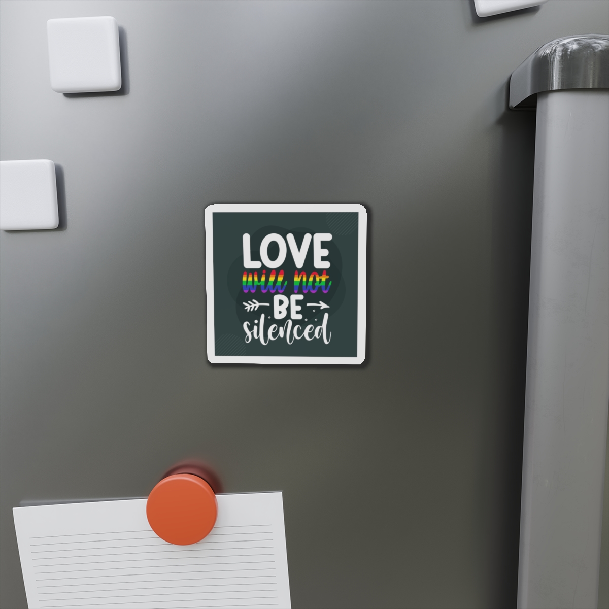 Love Will Be Silenced Premium Gay Pride Lettering Vector Design Die Cut Magnets - Image 5
