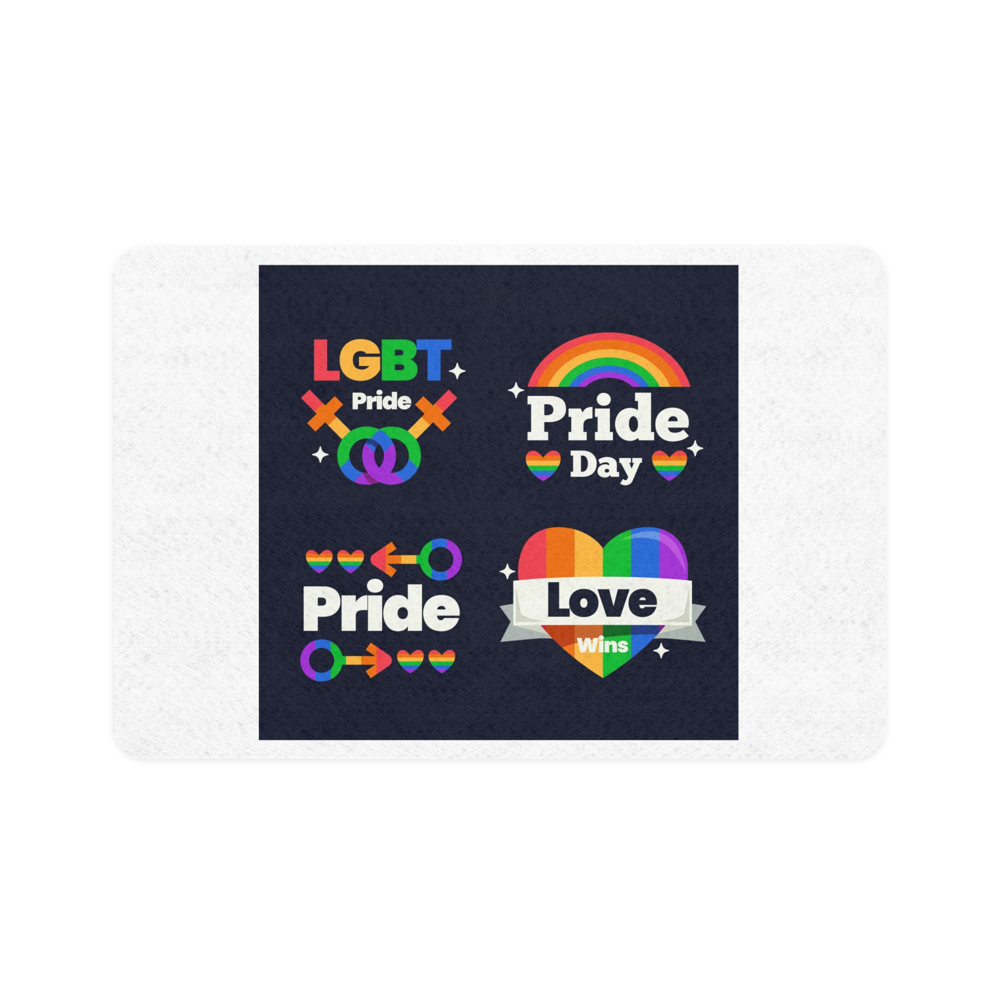 Flat Pride Day Badge Collection 3 Pet Food Mat 12x18
